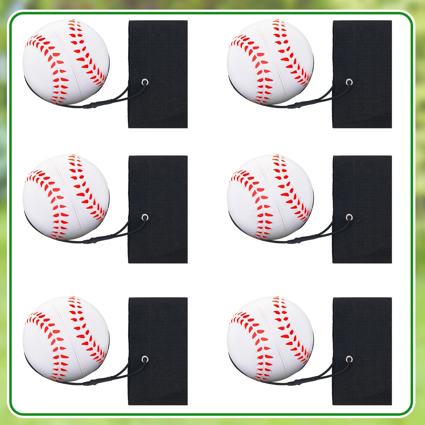 12 Pcs 2.36 Inch Sports Wrist Balls Baseball Ball Wristband Toys Rebound Ball Rubber Baseball Wrist Return Ball on a String for Wrist Exercise Nice Gift Party Favor Toy