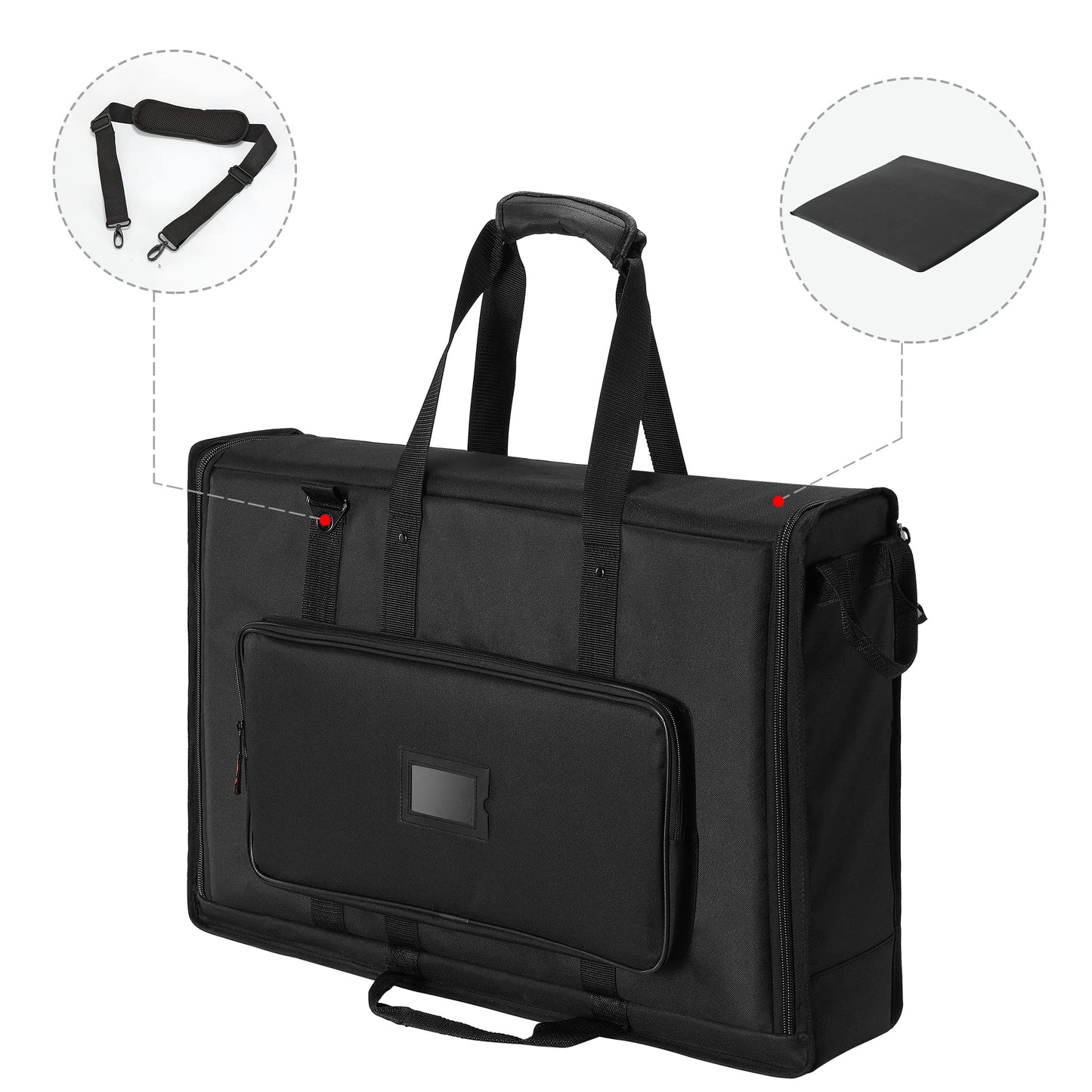 1st Place Products Foldable Padded Nylon Tote Carrying Case -Transport LCD Screens, Computers, Monitors & TVs Between 19" - 24" - Water Resistant - Shoulder Strap & Handle Options - Premium Quality