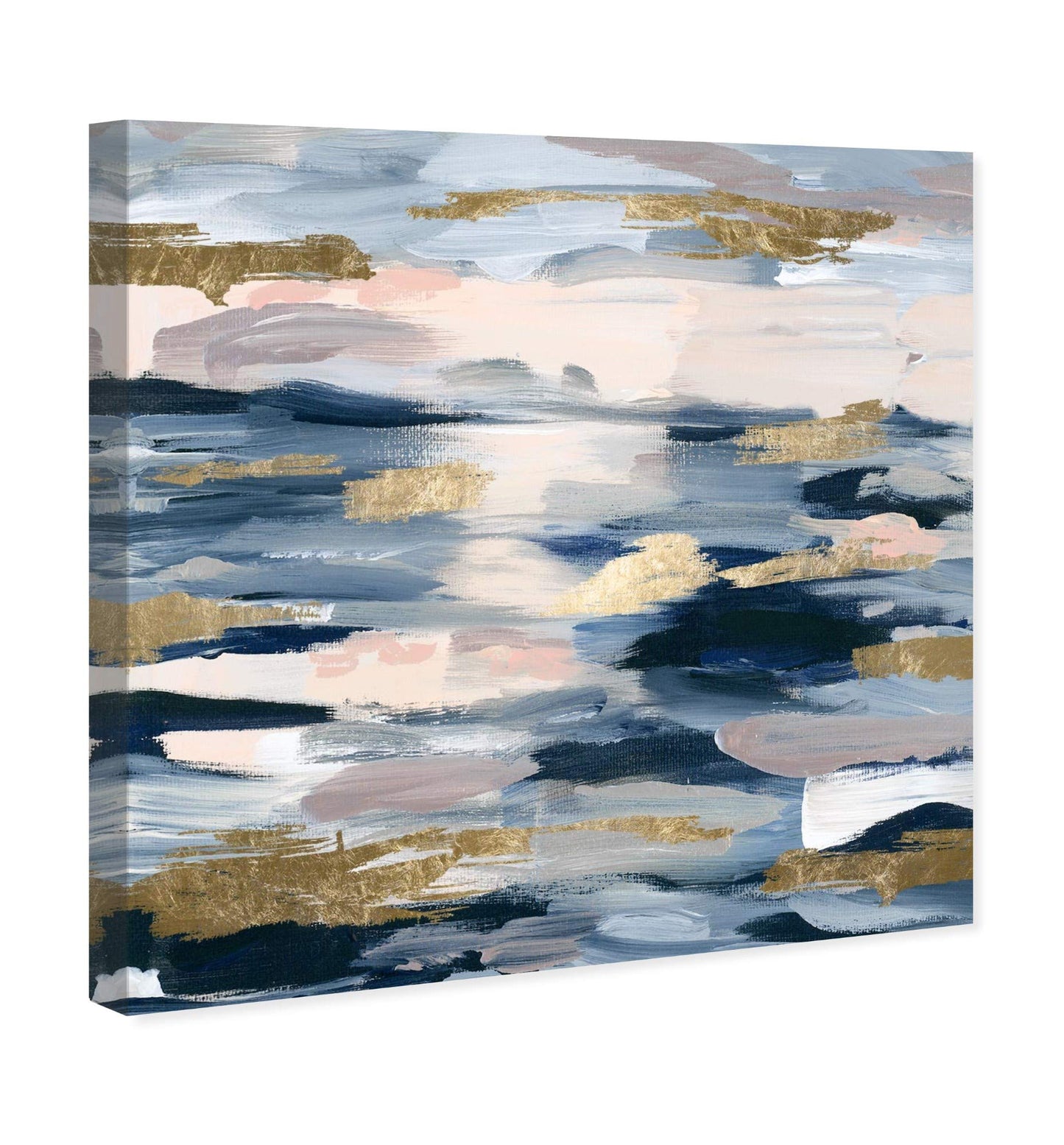 Smoke on the Water by Oliver Gal | Contemporary Premium Canvas Art Print. The Abstract Wall Art Decor Collection. 20x20 inch, Blue