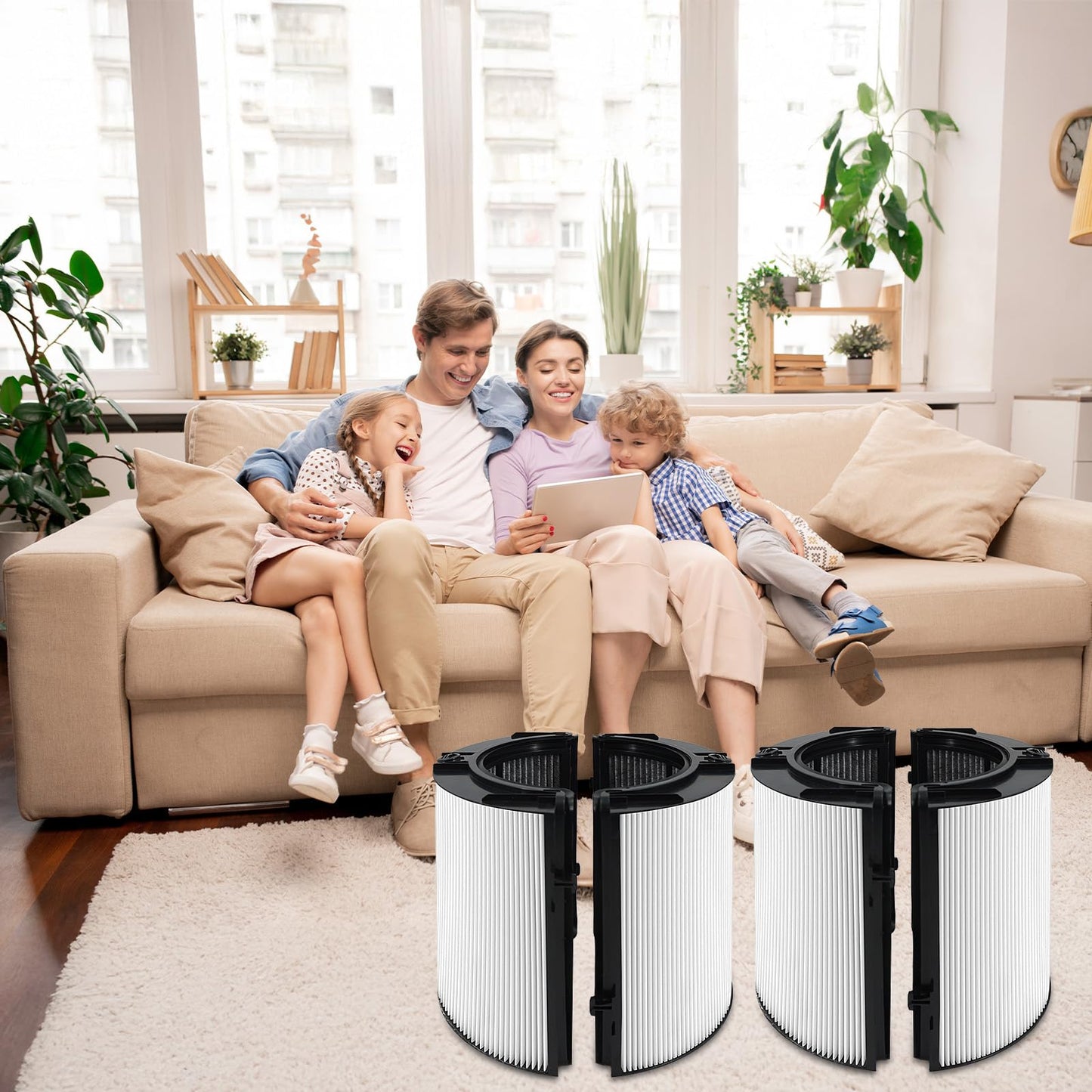 NXBHG 2 Pack HP1 HP2 Filter replacement For Dyson HP1 HP2 HP10 TP07 TP10 TP09 TP06 TP04 TP7A HP07 HP06 HP04 HP09 HP4A HP7A PC2 PC1 DP04 360°combi glass carbon air puri-fier filter