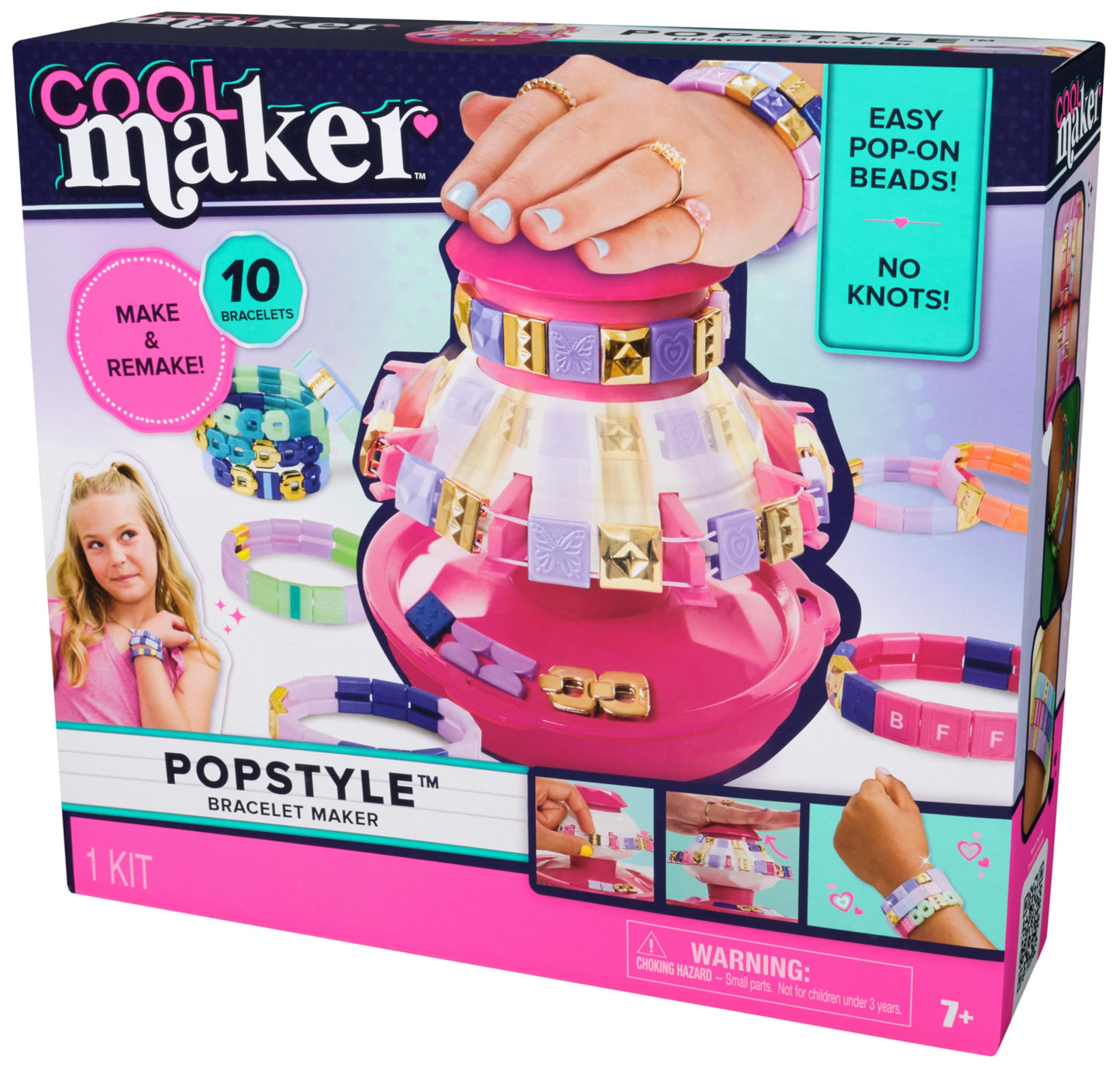 Cool Maker, PopStyle Bracelet Making Kit with 170 Beads, Make & Remake 10 (Packaging May Vary), Jewelry Kit, Gifts & Stocking Stuffers for Girls Ages 7 and up