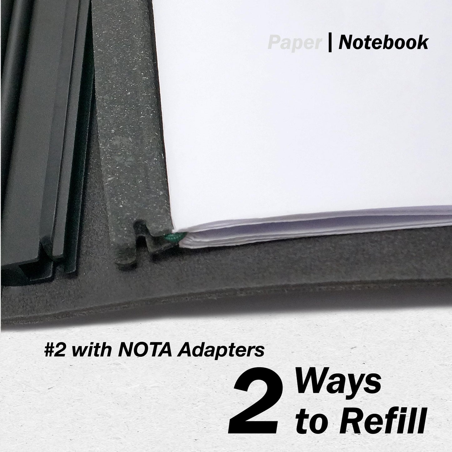 ANTOU BOOK NOTA Recycled Leather Magnetic Binder Journal Notebook, Refillable A6 Writing Planners, 5.3" x 6.9" - Daily