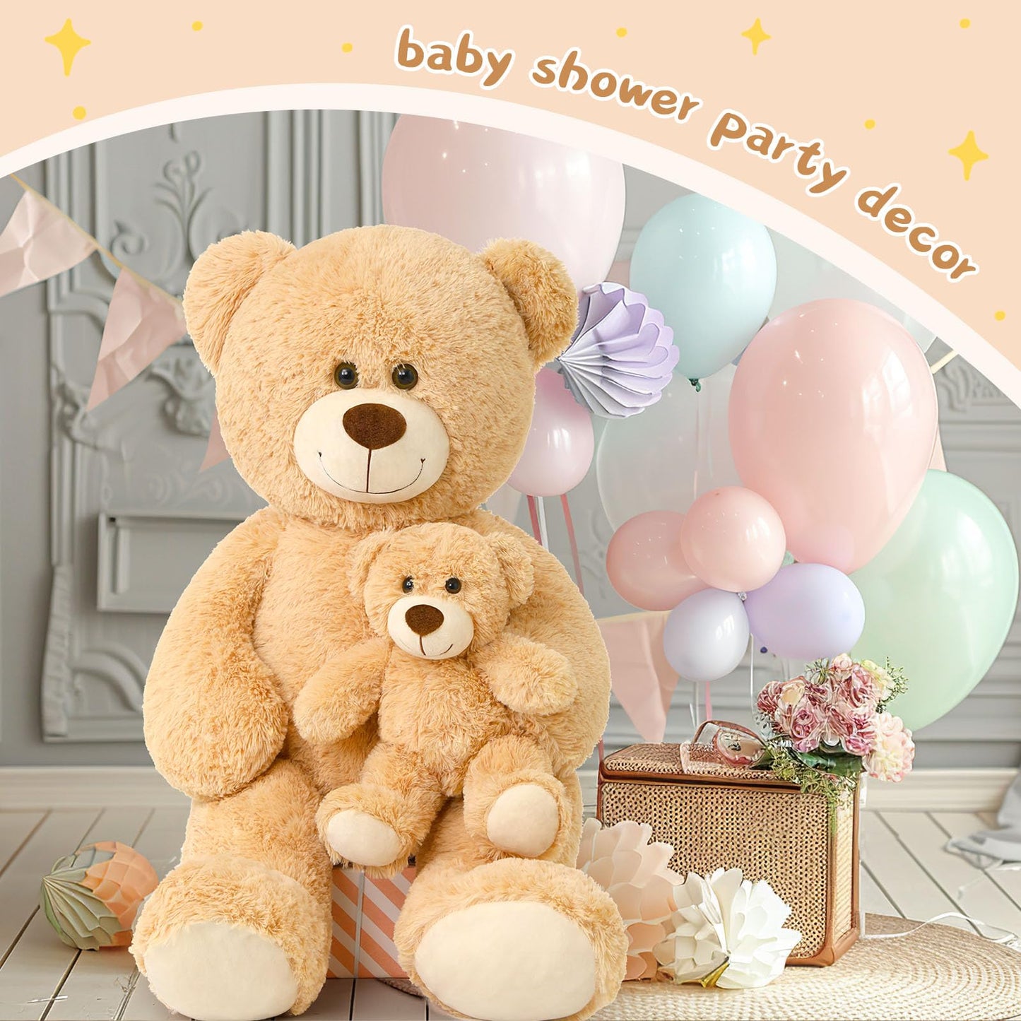 Muiteiur Teddy Bear Stuffed Animal with Babies