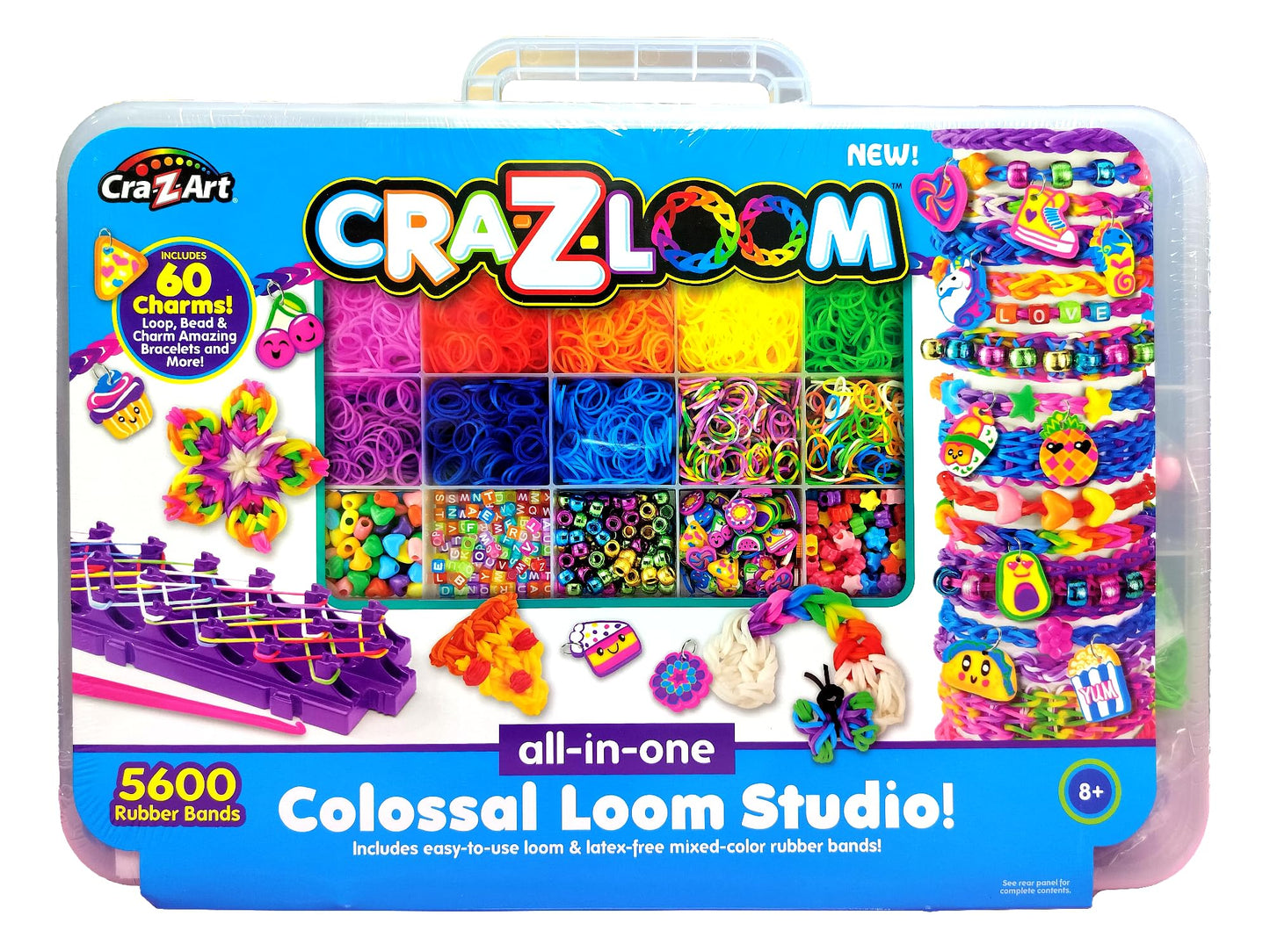 Cra-Z-Art CraZLoom Deluxe Rubber Band Case – Comprehensive Loom Kit with Assorted Bands & Tools | Includes Storage Case for Easy Organization & Creativity