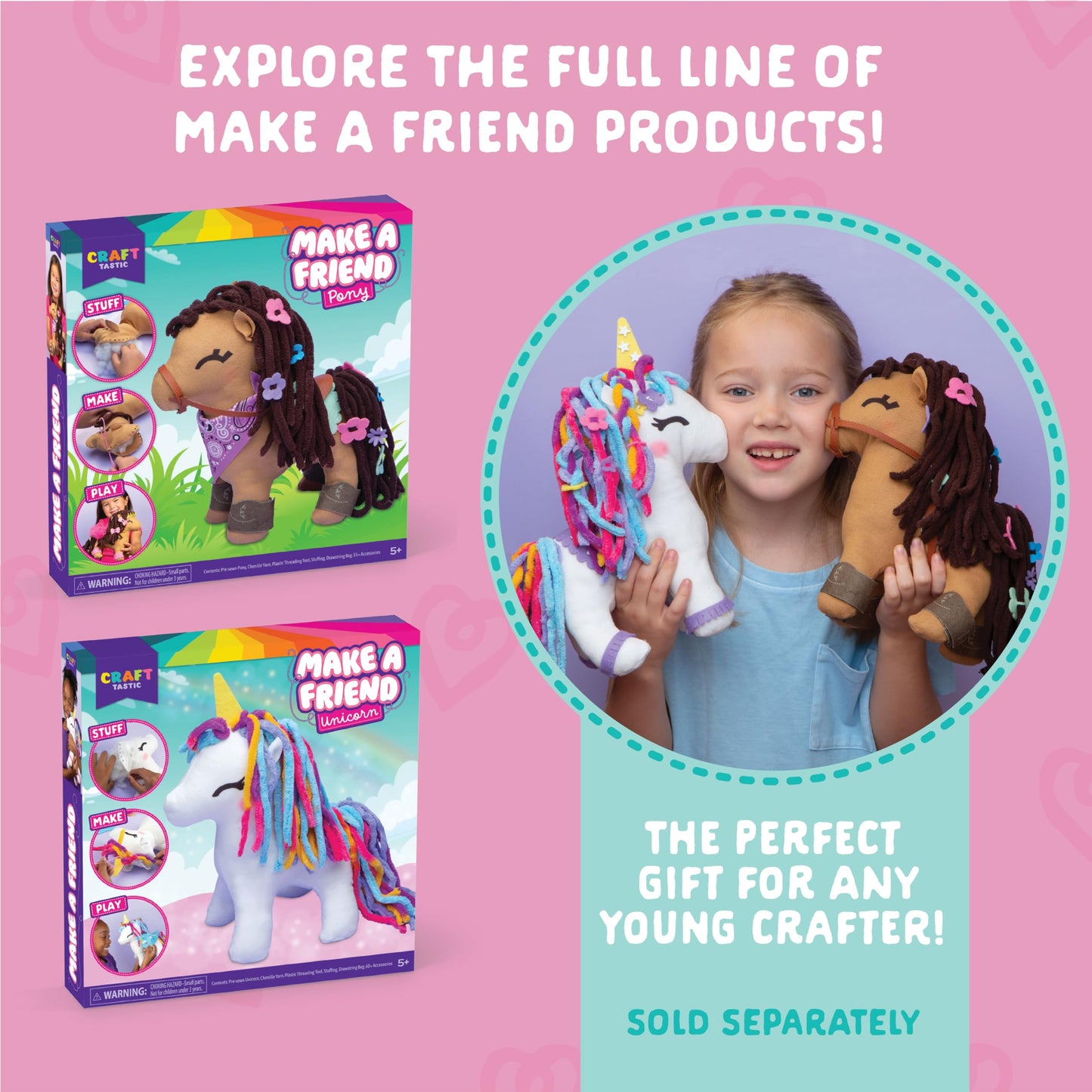 Craft-tastic Make A Plush Pony Friend Crafts, Multi