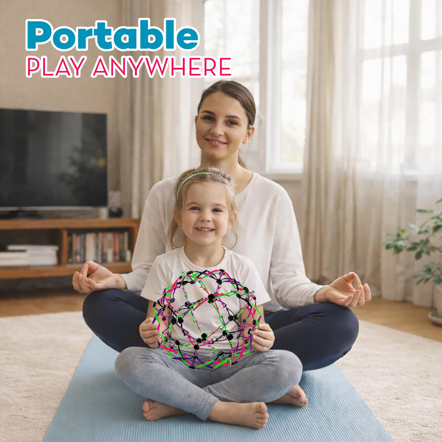 4E's Novelty Expandable Breathing Ball Sphere (4 Pack) Toy for Kids Stress Reliever Fidget Toys for Yoga Anxiety Relaxation Expands from 6" to 12"