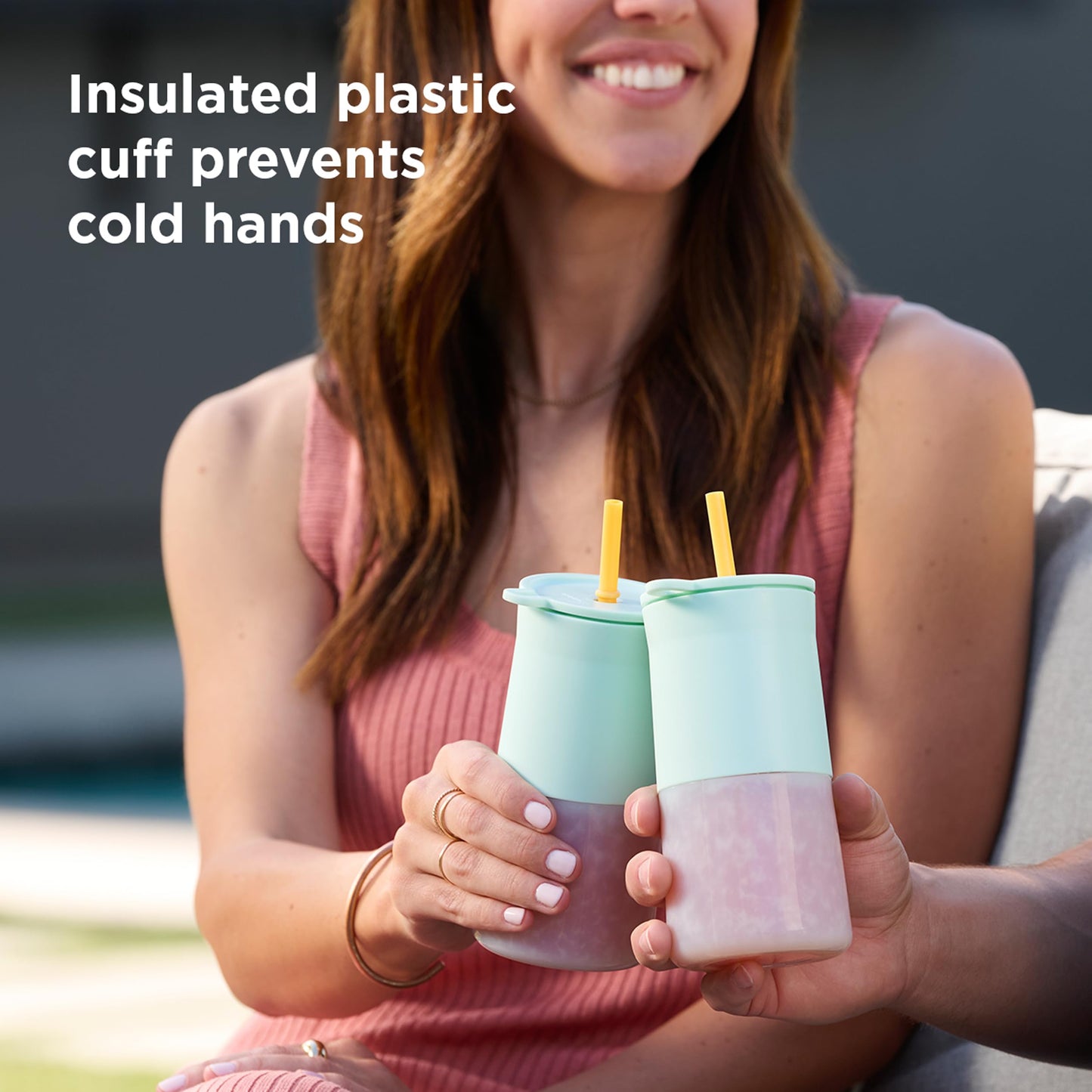 Rabbit Wine Frozen Cocktail Tumblers 12oz Insulated Tumbler for Frose, Frozen Cocktails, Slushies, Leak-Proof Design with Drink Recipes