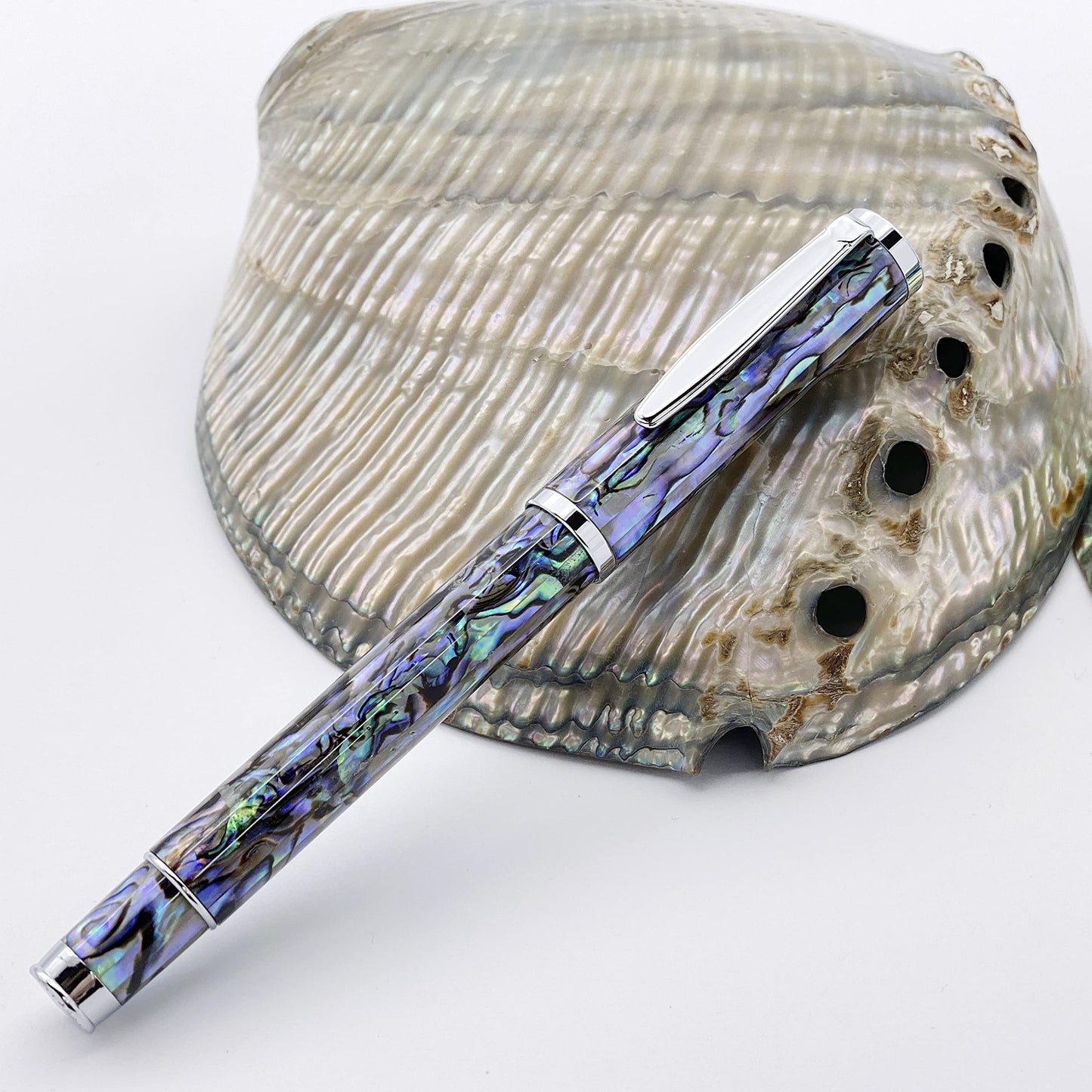 LACHIEVA LUX Exquisite Abalone Shell Rollerball Pen with German 888F Refill, Luxury Writing Gift for Executives, Men & Women