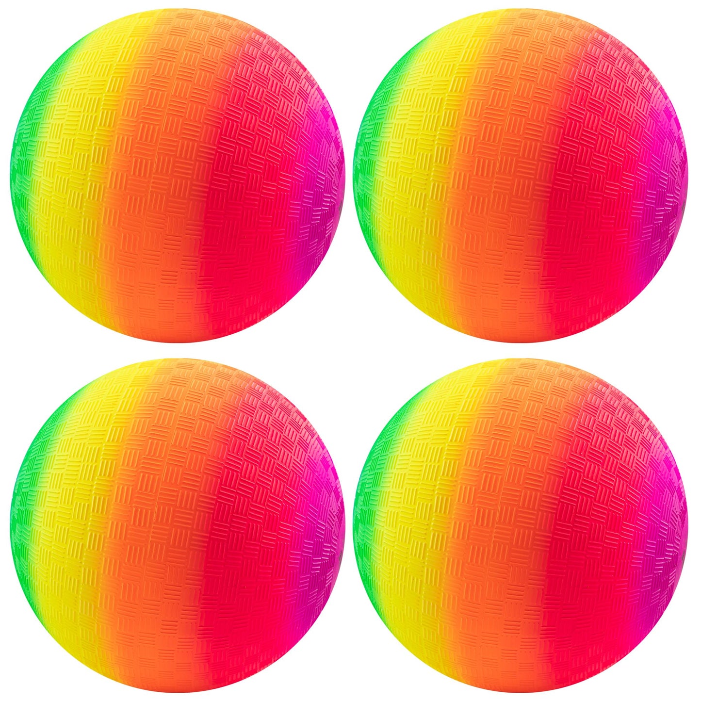 Mic Micsoa Playground Balls Kickballs Bulk 8.5 Inch, Rainbow Playground Ball Set for 3+ Kids and Adults, Dodgeball Kick Balls Handball for Indoor & Outdoor Schoolyard Games with Hand Pump(4 Pack)