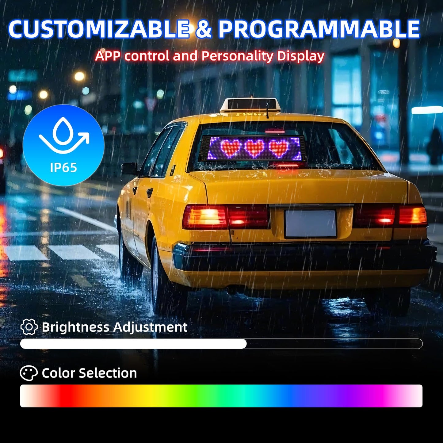 Eachbid Programmable Scrolling LED Sign, 23.4"x4.7", USB Flexible Digital Sign, APP Control, Custom DIY Editor Text, Patterns, Animations, for Car, Store, School, Hotel