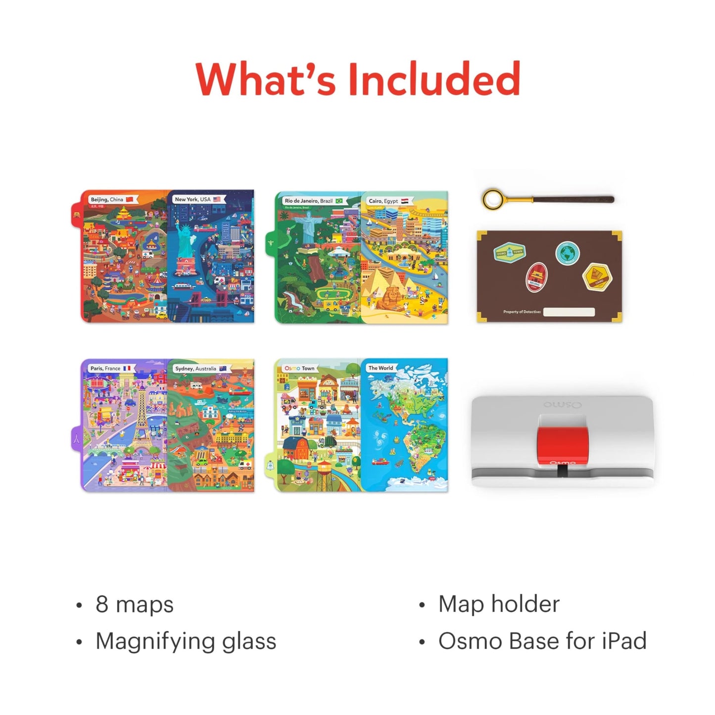 Osmo - Detective Agency - Ages 5-12 - Solve Global Mysteries - STEM Toy - for iPad or Fire Tablet Base Required