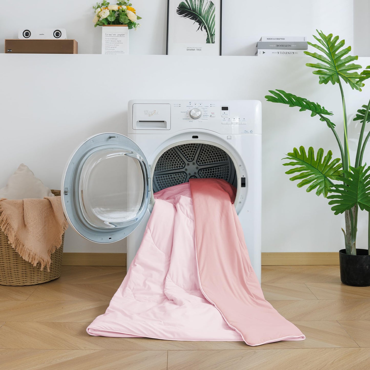 BEAUTEX Cooling Comforter Queen Size - Double Sided Cool Blanket for Hot Sleepers and Night Sweats, Q-Max>0.45, Breathable Lightweight Silky Summer Ice Blankets for All Season (Pink, 90" x 90")