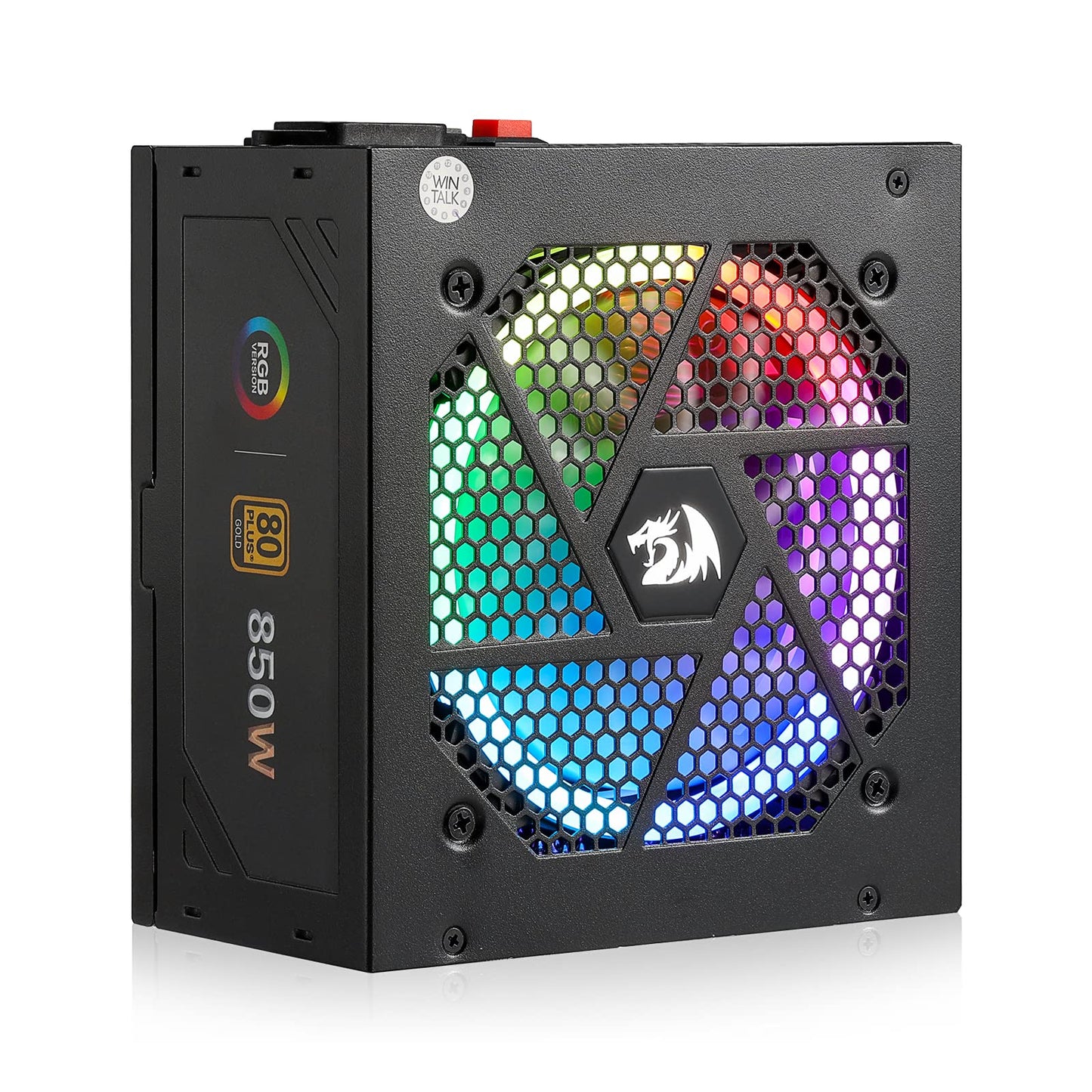 Redragon RGPS-850W 80+ Gold 850 Watt Power Supply w/Upgraded ATX 3.1 & PCIe 5.1 Fully Modular, 12VHPWR Cable Included, 100% Japanese Capacitors, Smart ECO Low Noise RGB Fan, Compact 160mm Size