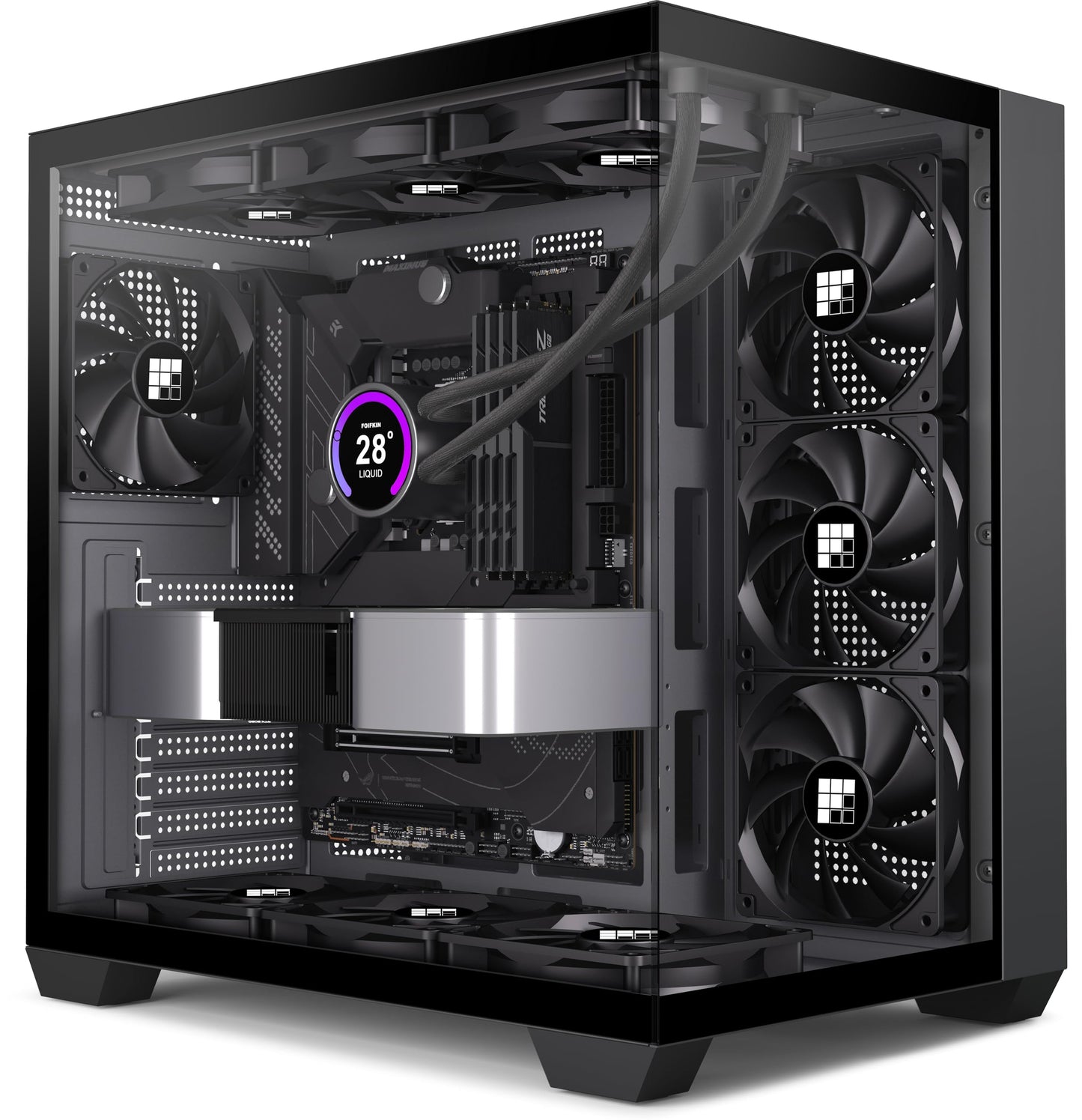 FOIFKIN F300 (2025) PC Case - Pre-Installed 4 No RGB Fan, ATX Mid-Tower Gaming PC Case, 270° Panoramic Glass with Type-C, FOIFKIN (Black)