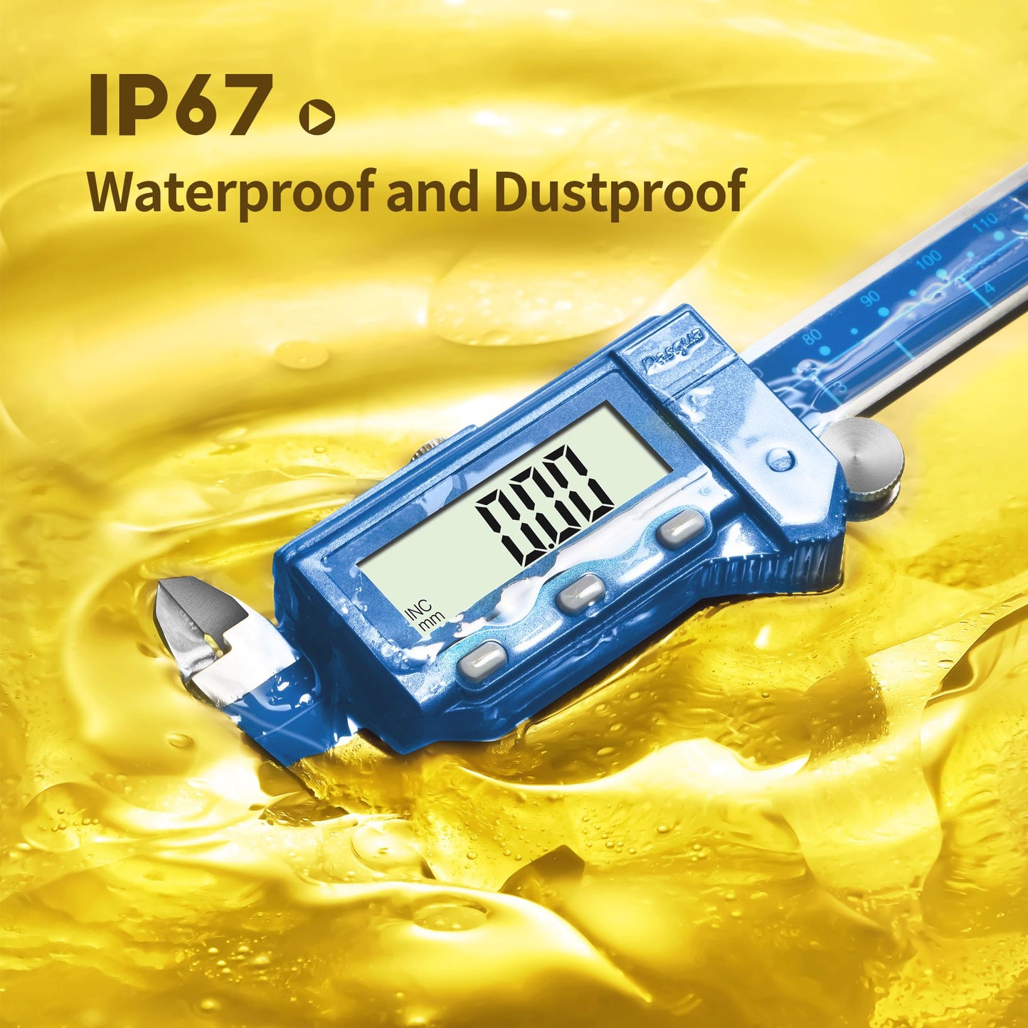 Digital Caliper 6”/150mm, IP67 Waterproof Stainless Steel Electronic Caliper, High Precision, Inch/mm Conversion, Large LCD, Storage Case – Dasqua Industrial Measuring Tools