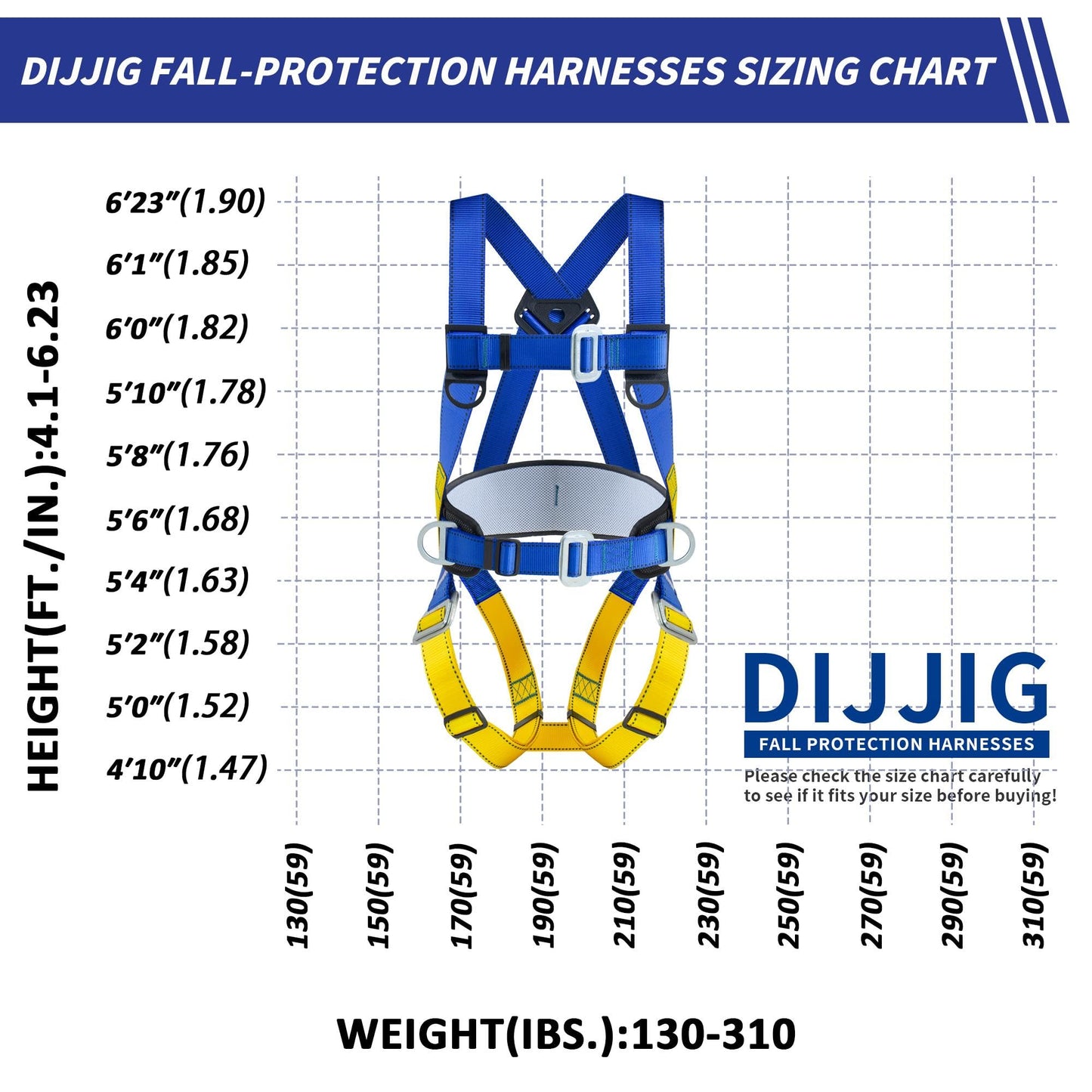 Universal Full Body Fall Protection Safety Harness with Dorsal D-Ring and Mating Buckle Legs,roofing harness construction harness ANSI/ASSP Compliant,internal Shock Absorbing landyard&Hook