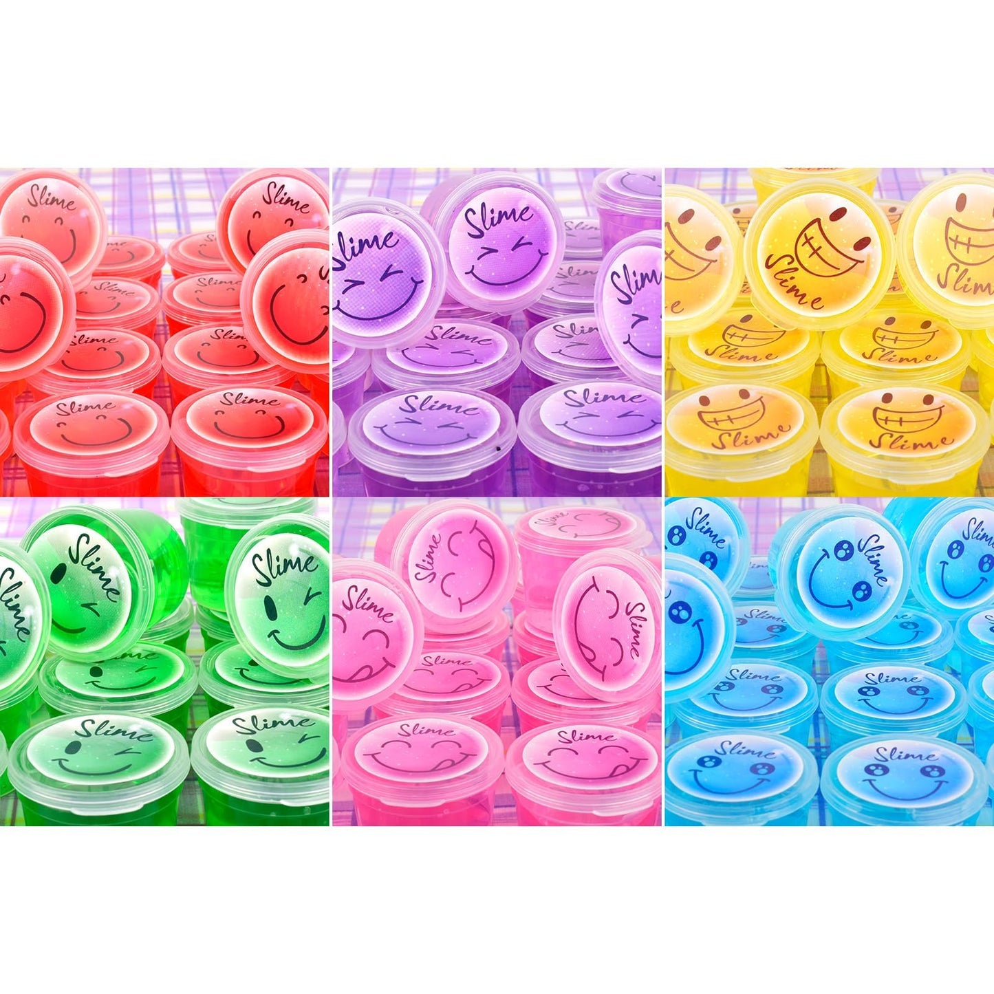 120 Pack for Kids Clear Crystal Bulk Slime Kit, Smiling Slime Color Box, Slime Kit for Girls and Boys, Stress Relief Kids Slime Kits for Toddlers, Classroom Reward, Valentine's Day Party Supplies