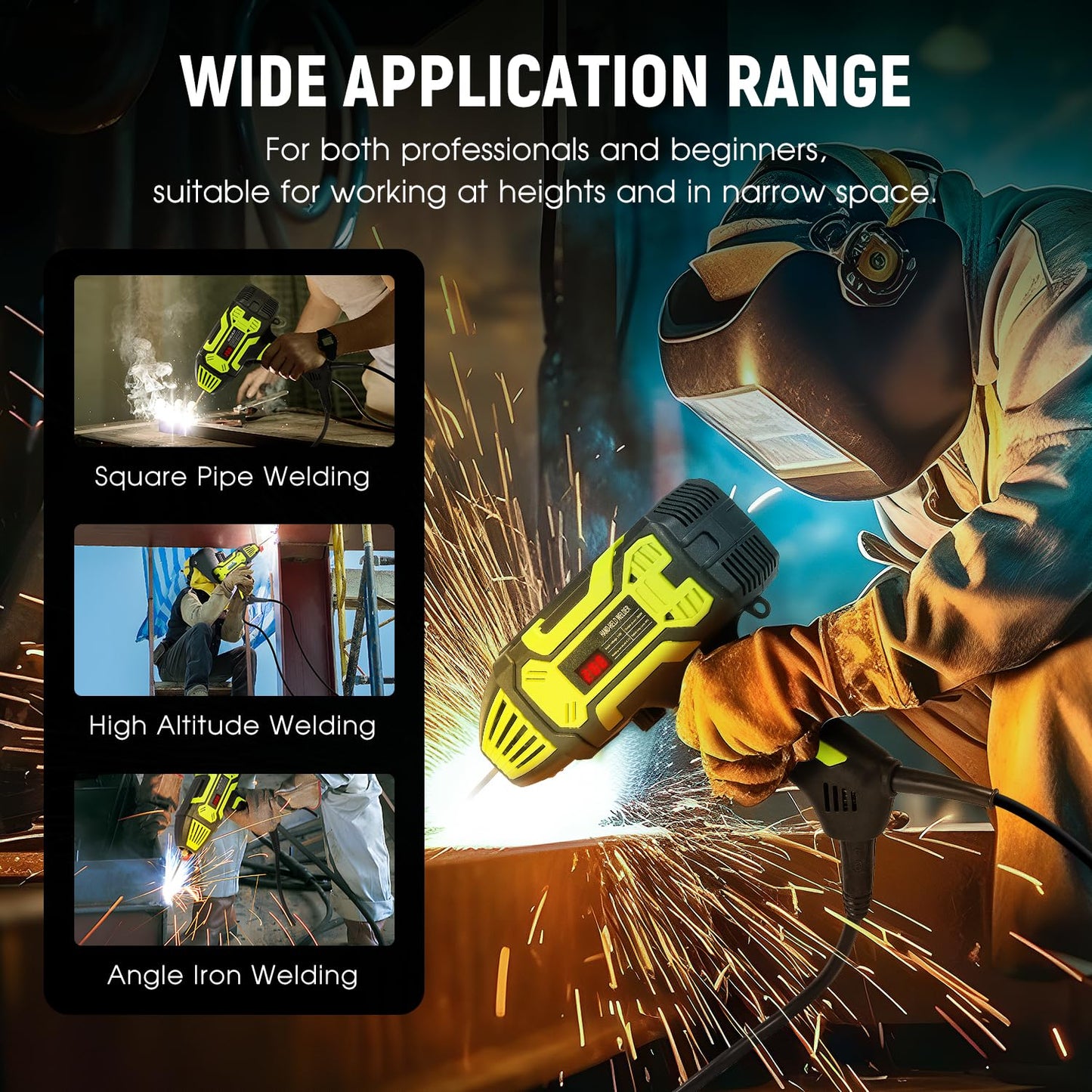Antstone 2024 Upgraded Welding Machine Handheld 20-200A 110V Portable ARC Stick Welder Gun with Current Adjustment Digital Display IGBT Inverter with Welding Tool Set for 1/16"-1/8" Welding Rod Gift
