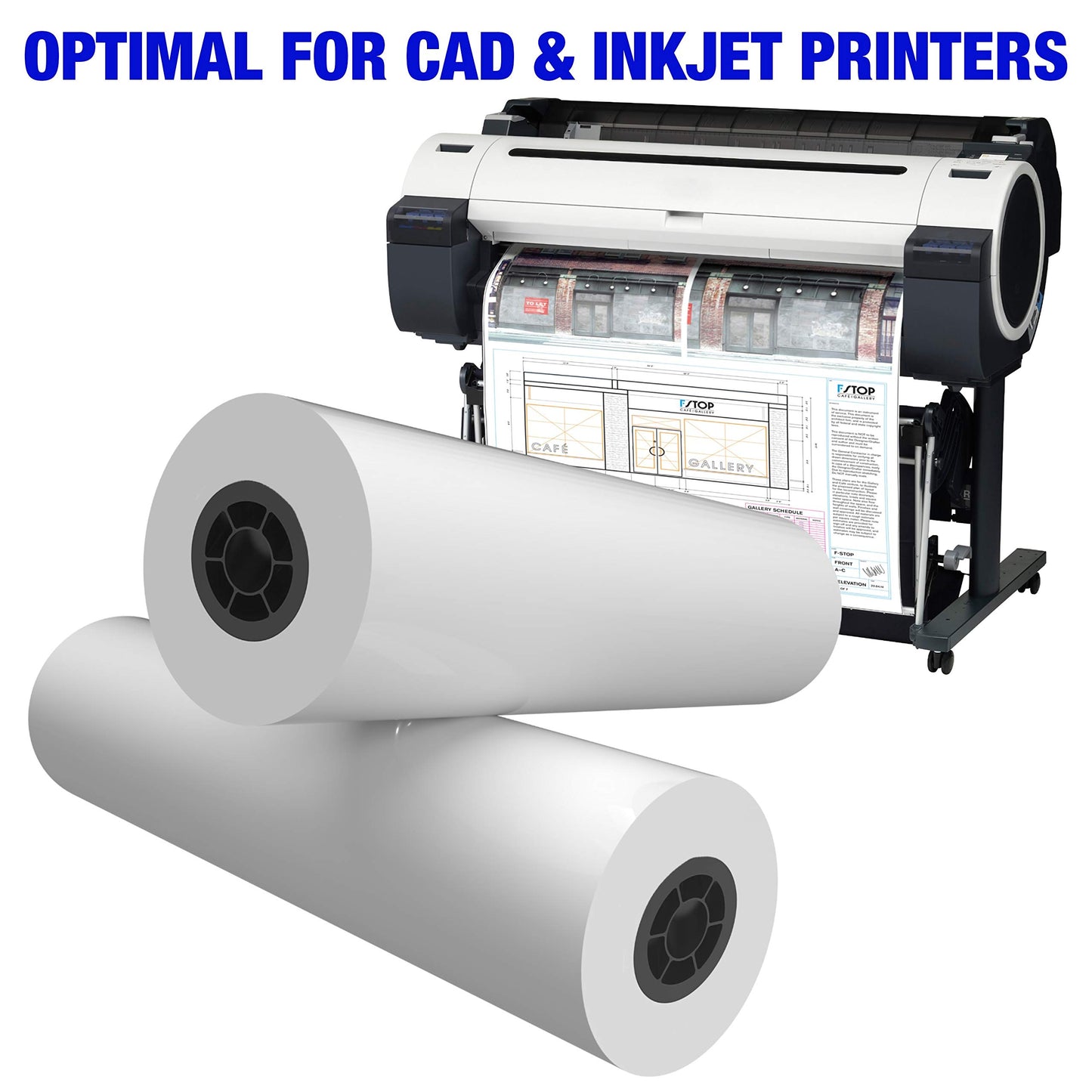 Alliance Wide Format Paper CAD Bond Rolls (20lb | 2 Rolls, 36 In x 300 Ft | 3" Core)