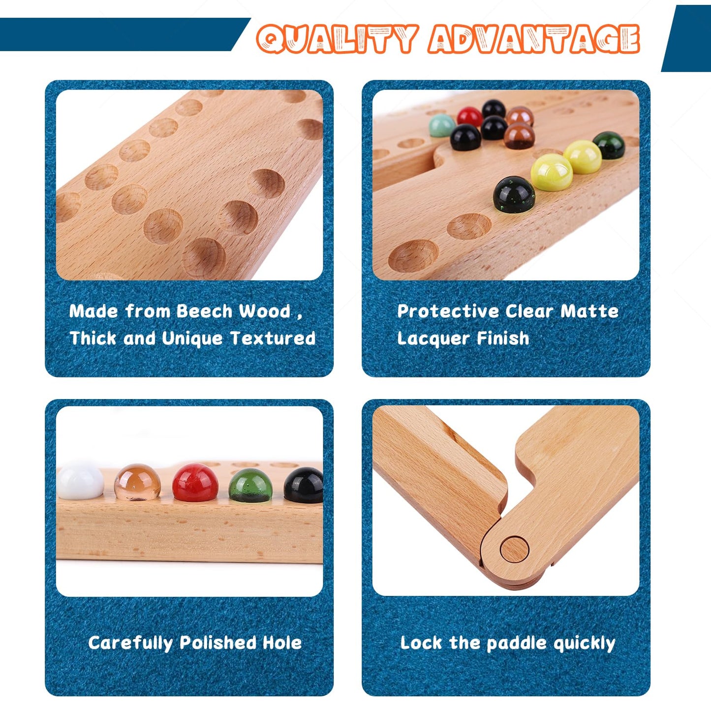Nosadi Jokers and Marbles Board Game,Real Beech Wooden Marble Game for 2-8 Player,Best Family Board Game for Game Nights,Holidays and Casual Social Gatherings