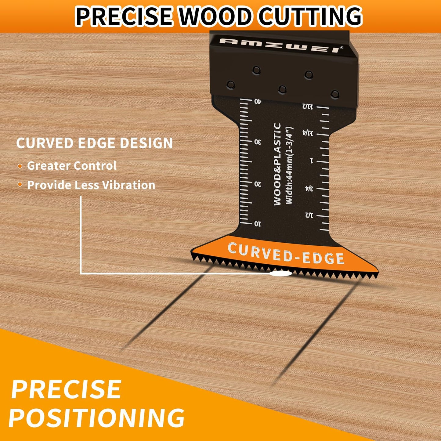 AMZWEI 100PCS Oscillating Tool Blades, Titanium & HCS Oscillating Saw Blades for Metal/Wood/Plastic Cutting, Curved Edge Multi Tool Blades Fit for Dewalt, Milwaukee, Makita, Ryobi, Rockwell