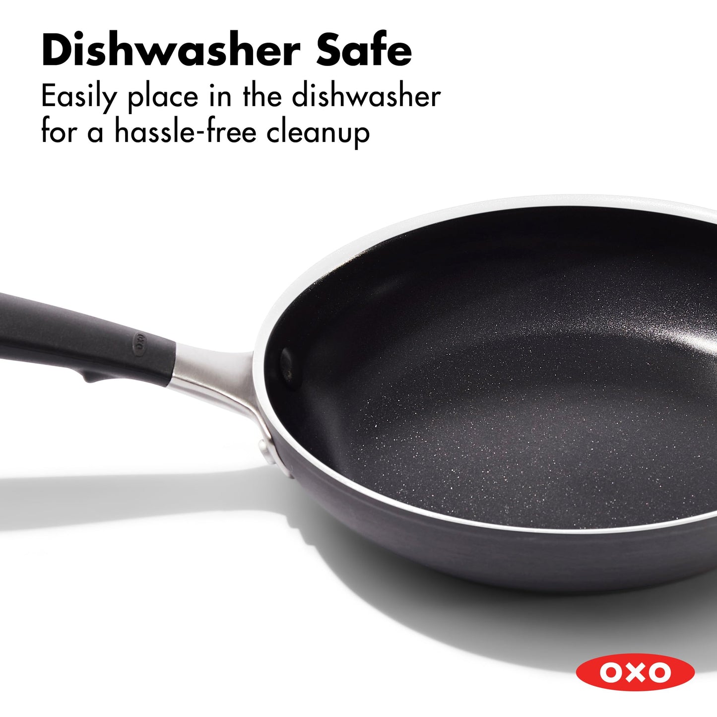 OXO 8” Non-Stick Every Day Frying Pan, BPA-Free Comfort Grip Silicone Handle, Dishwasher & Oven Safe, PFAS-Free Ceramic Skillet, Black