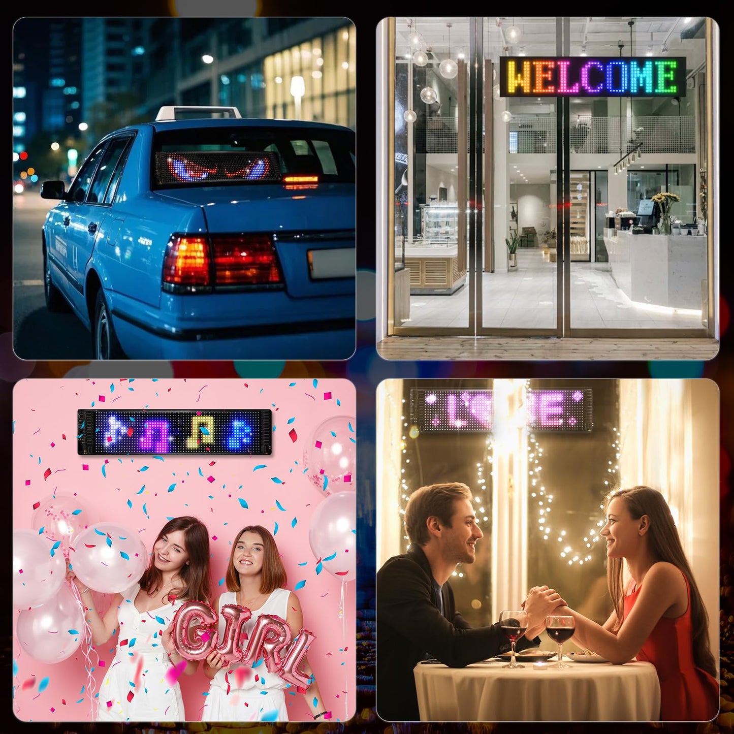36.2"x7.6" Large Bright LED Sign, Programmable LED Scrolling Sign, Custom Flexible LED Store Sign with App Control DIY Text Pattern Animation, LED Digital Sign for Store Window Advertising Hotel