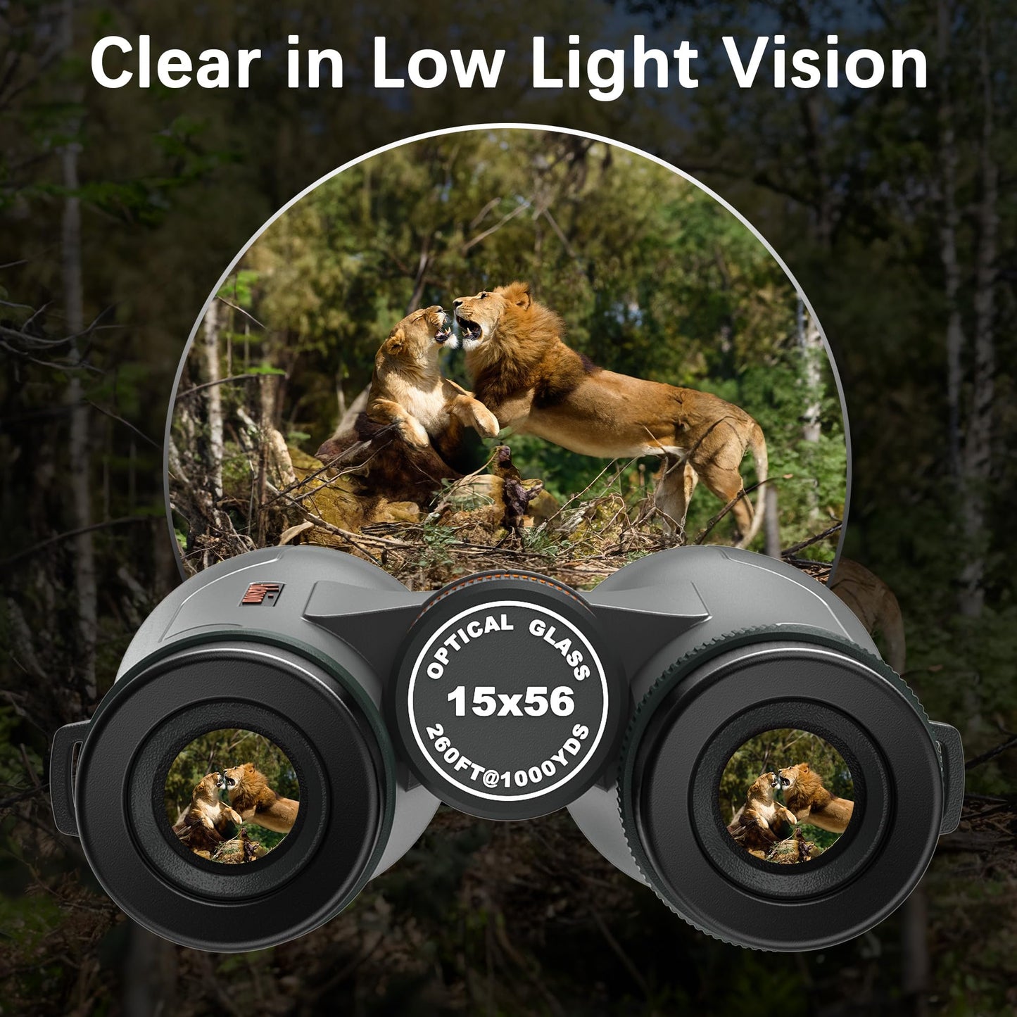 Adasion 15x56 UHD Binoculars for Adults High Powered with Phone Adapter and Tripod, Super Powerful BAK4 Prism Waterproof Binoculars for Hunting Stargazing Bird Watching Hiking Safari Travel Sports