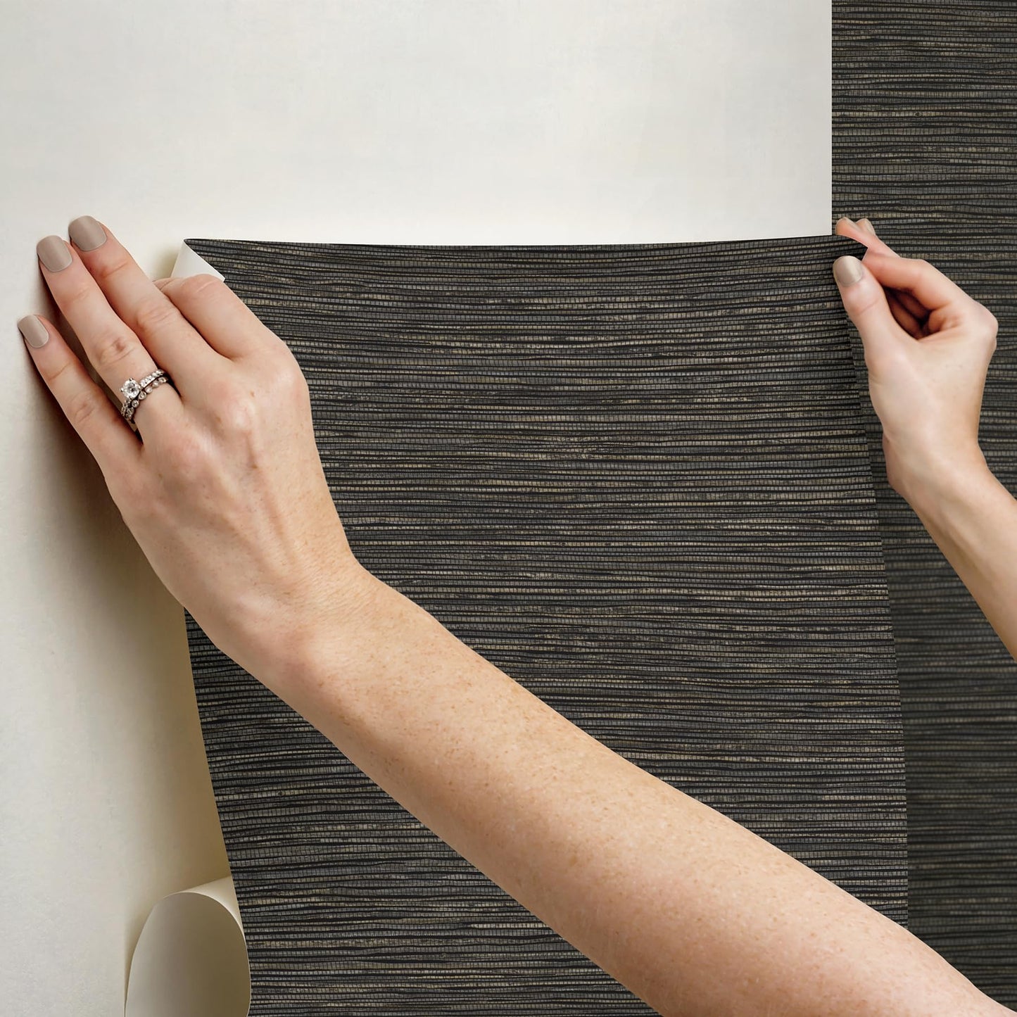 RoomMates Dimensional Grasscloth Peel and Stick Wallpaper, RMK12685PLW