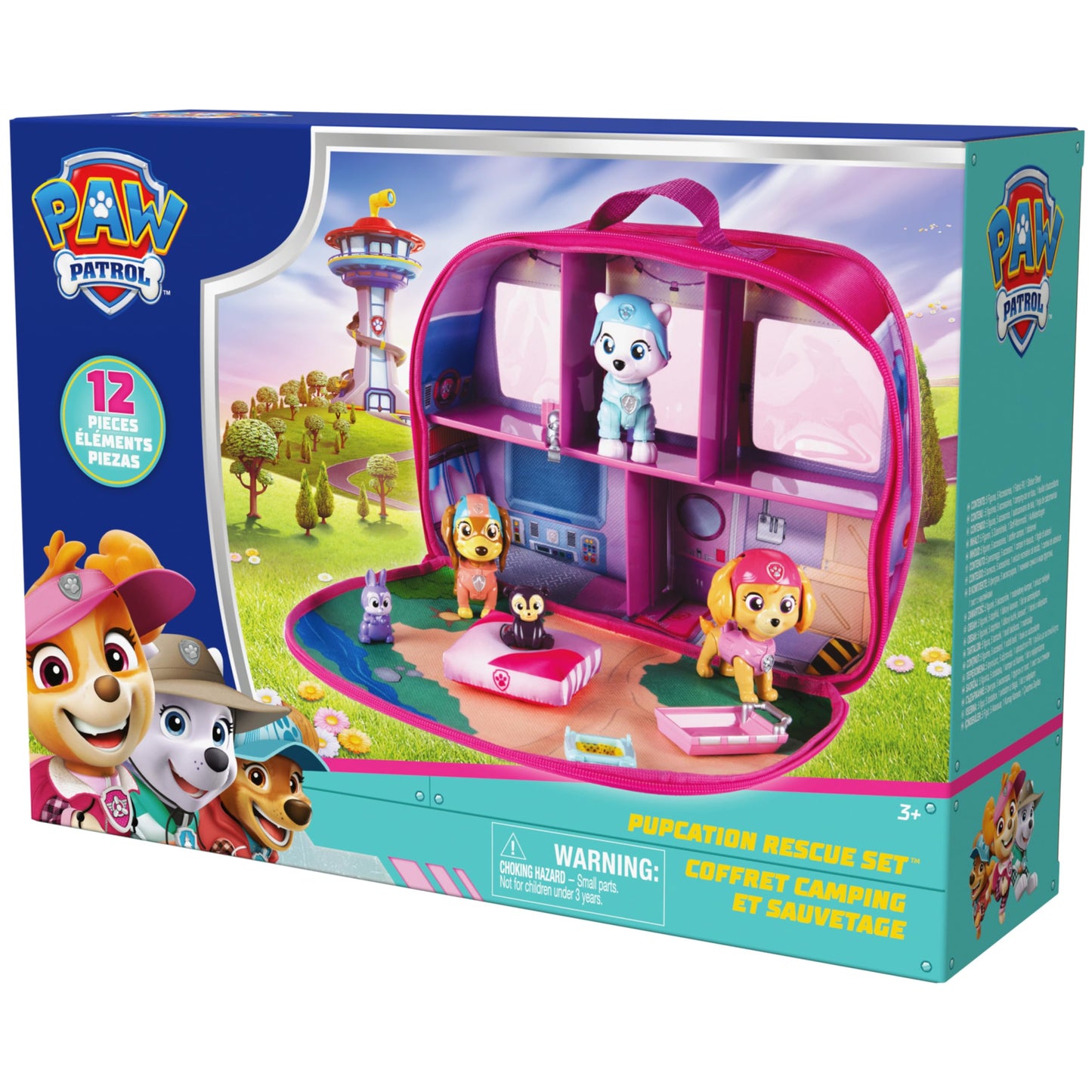 PAW Patrol Skye's World Pupcation Rescue Set with Skye, Everest & Liberty Bobble Head Toy Figures & RV Camper, Kids Toys for Boys & Girls Ages 3 & Up