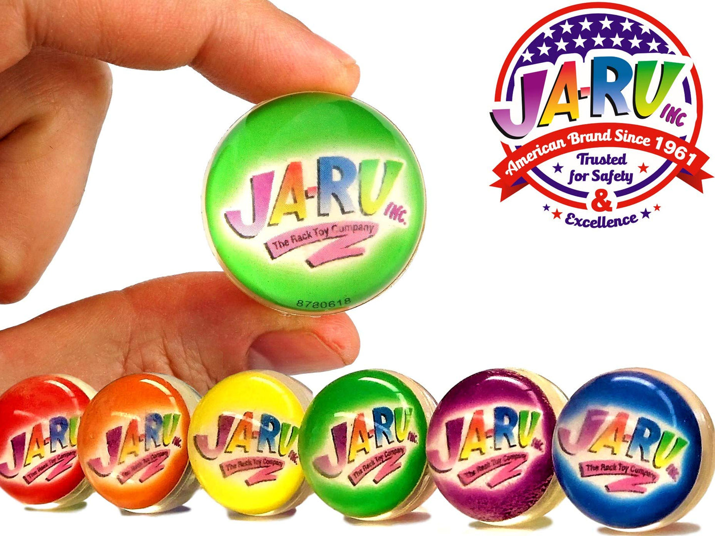 Pinky Ball The Original Bouncy Balls (24 Pack Bulk in Display Box) Hi Bounce Rubber Pink Ball for Kids and Adults. Massage Ball and Party Games Gift Supply by JA-RU. 976-24-PE