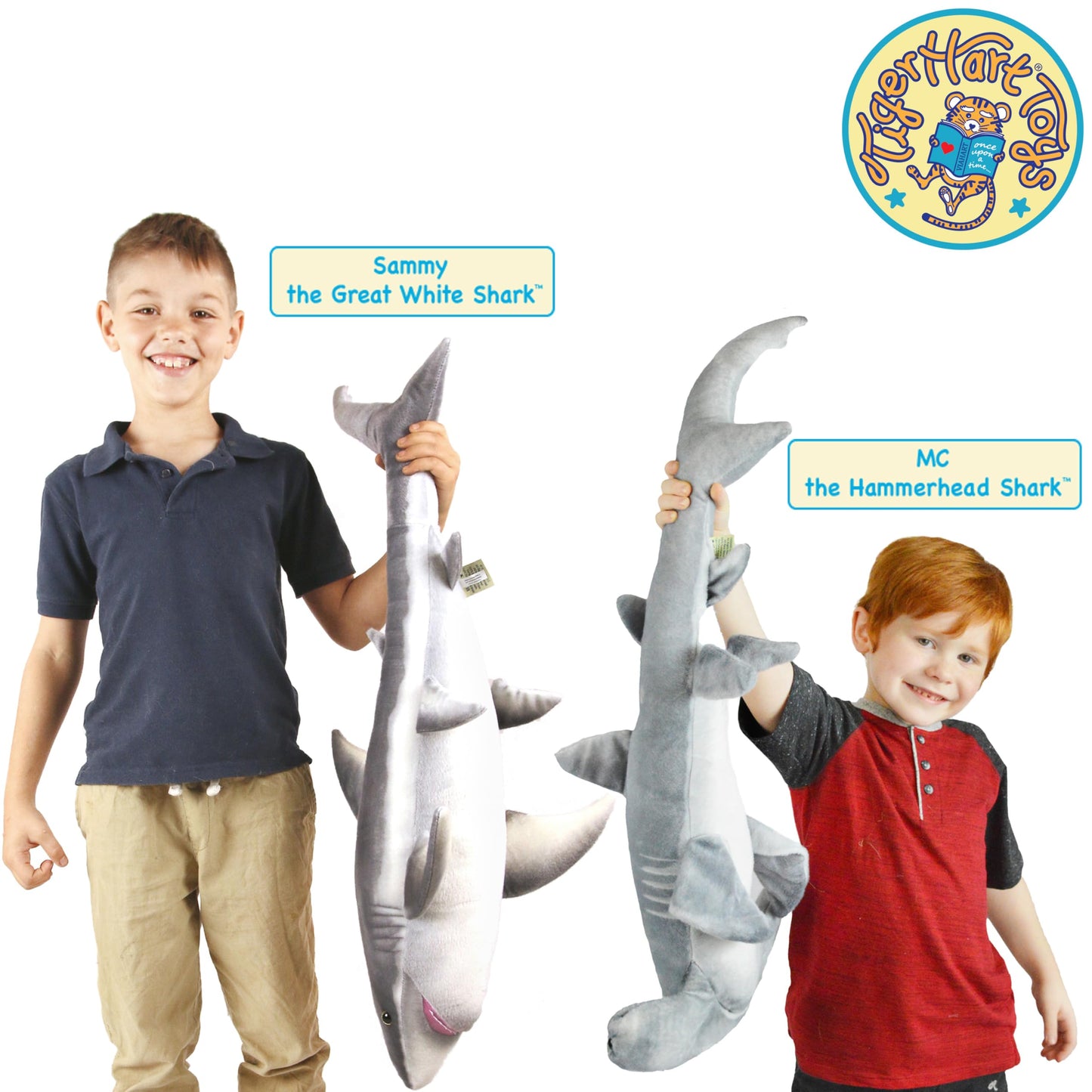 VIAHART Sammy The Shark - 34 Inch Long Great White Stuffed Animal Plush - by TigerHart Toys