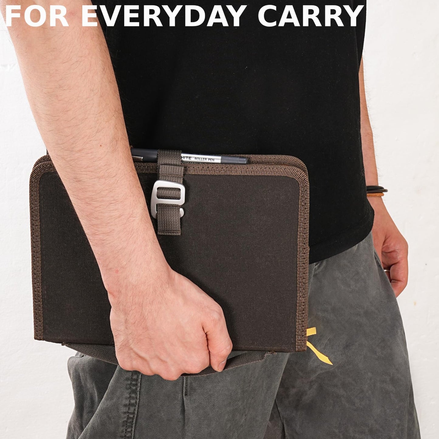 Field Journal Notebook A5 Planner Cover, Travel Journal for Men & Women Travelers Notebook Cover, Water Resistant Waxed Canvas A5 Cover with Pen Holder, Included 5.8" x 8.3" Refillable Field Book