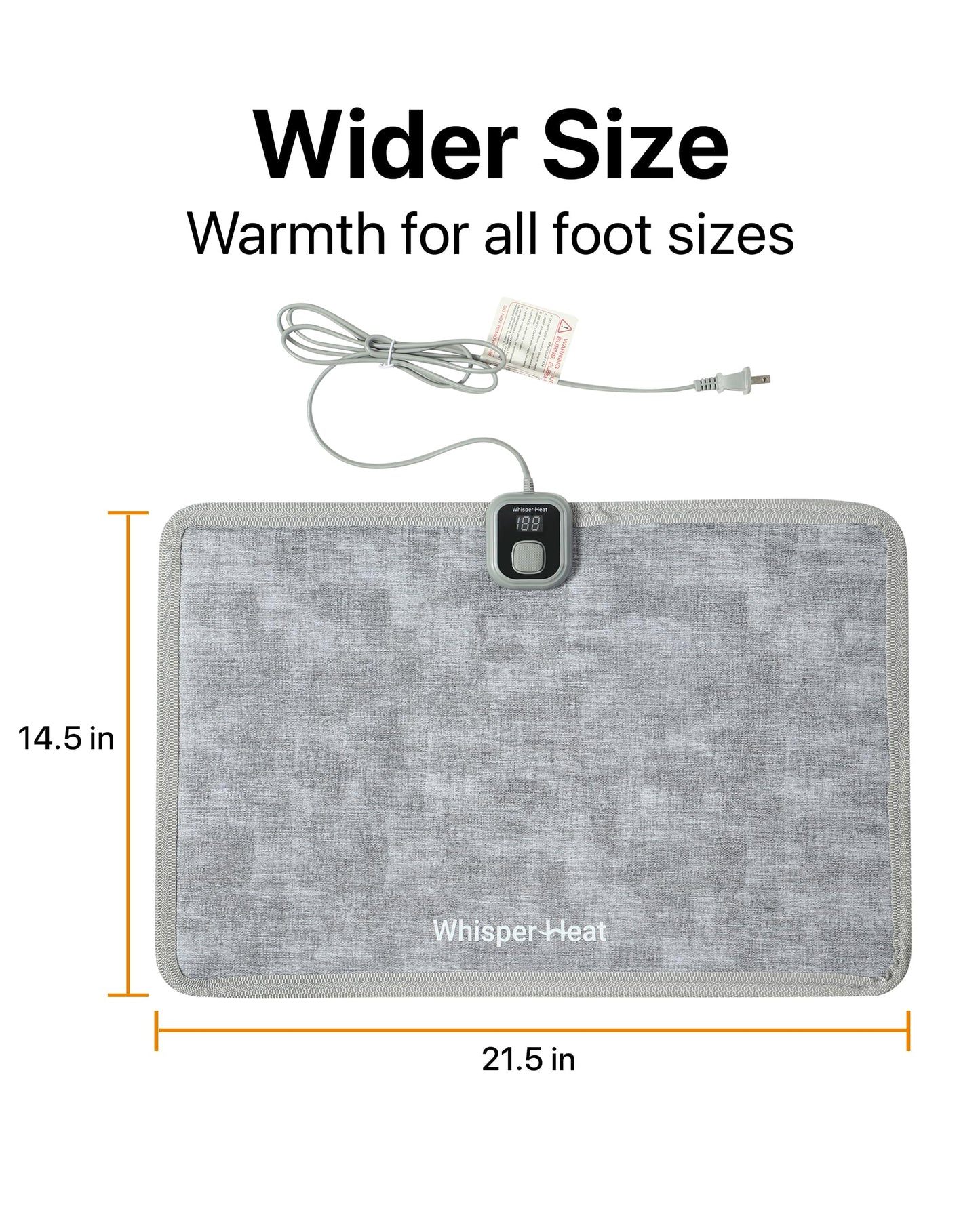 WhisperHeat™ Heated Floor Mat – Electric Tap-to-Activate Foot & Floor Warmer- Silent, Energy-Efficient Underfoot Heating Mat