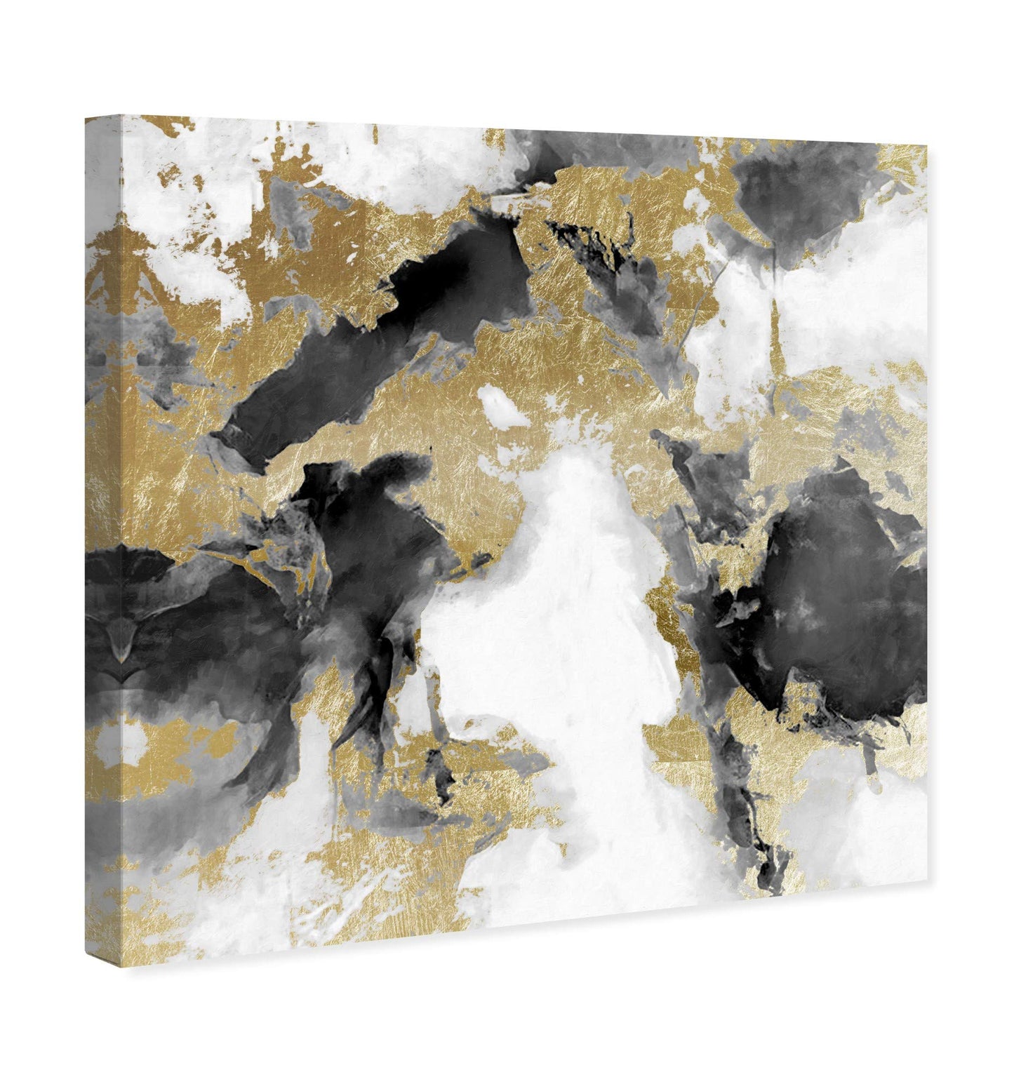 Wynwood Studio Abstract Wall Art Canvas Prints 'Explosive Shade White and Gold' Home Décor, 30 in x 30
