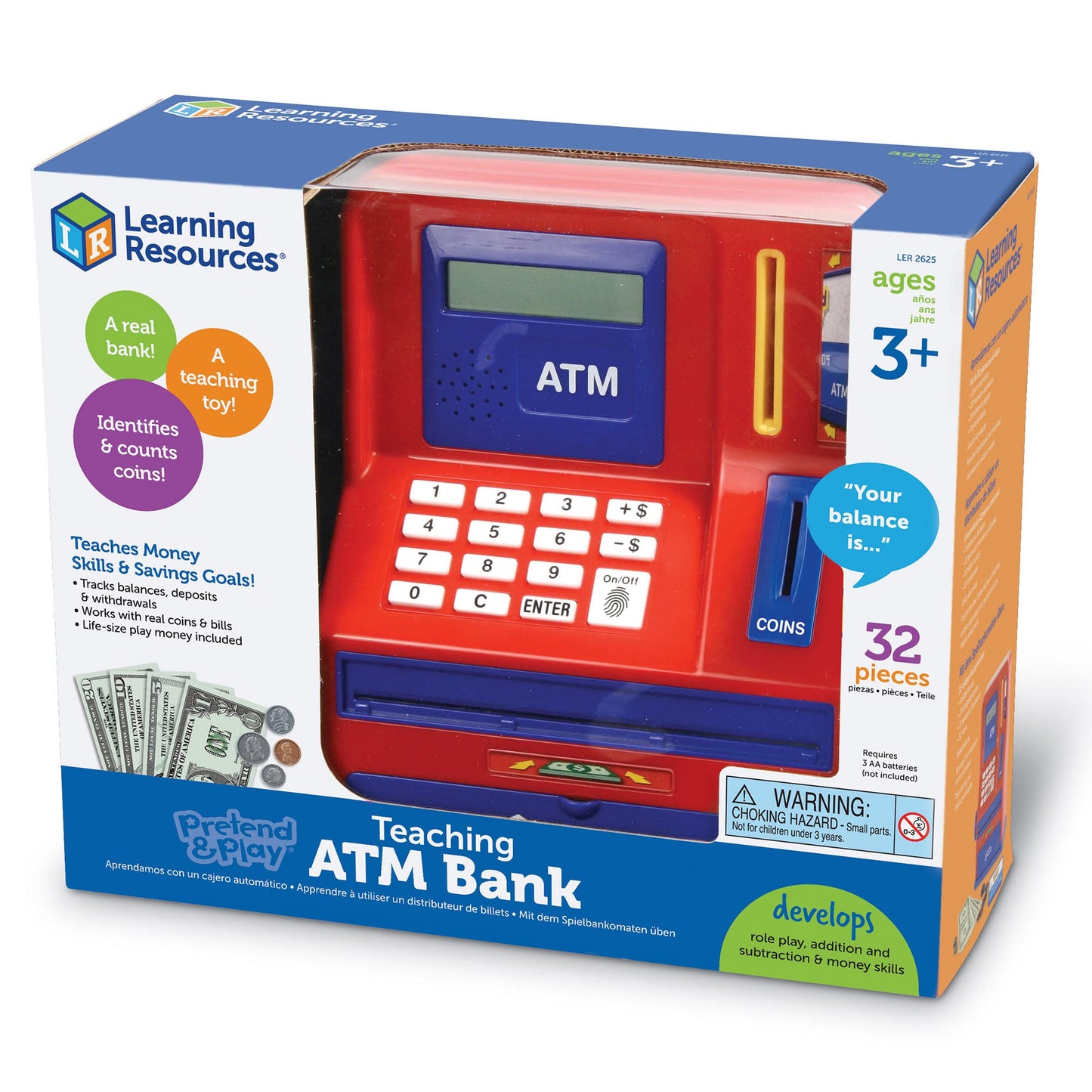 Learning Resources LER2625 Pretend and Play Teaching ATM Bank Toy