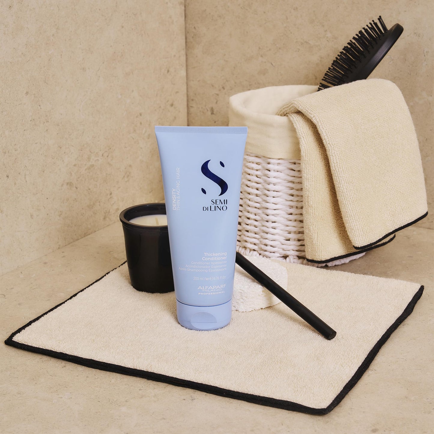 Alfaparf Milano Semi Di Lino Density Conditioner - Sulfate-Free Detangling Conditioner - Moisturizing Conditioner for Thin Hair with Filler Complex - Provides Softness & Added Volume