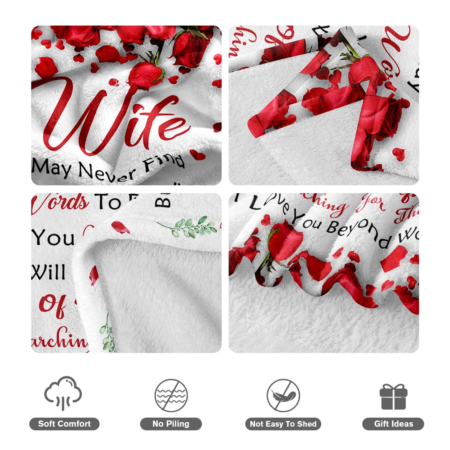 Lavua Birthday Gifts for Wife - Gifts for Wife from Husband - Anniversary Wedding Gift for Women - Wives Birthday Gift Ideas - Romantic I Love You Present for Her - to My Wife's Blanket 60"x80"