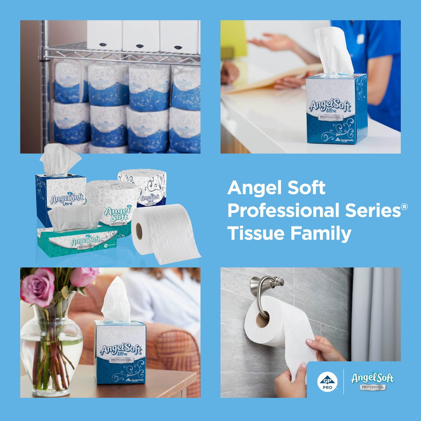 Angel Soft Professional Series 2-Ply Facial Tissue (46580), 96 Sheets, 36 Boxes, Bulk Pack, Ideal for Bathrooms, Meeting Rooms, Reception Areas