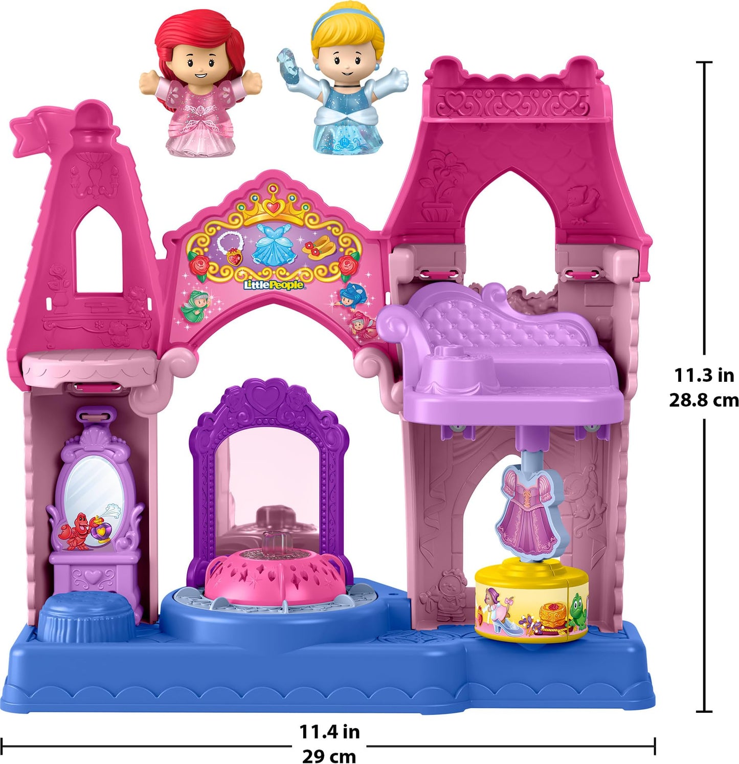 Fisher-Price Little People Toddler Toy DISNEY Princess Shimmer & Glow Dress Shop Playset & 2 Figures for Pretend Play Kids Ages 18+ Months