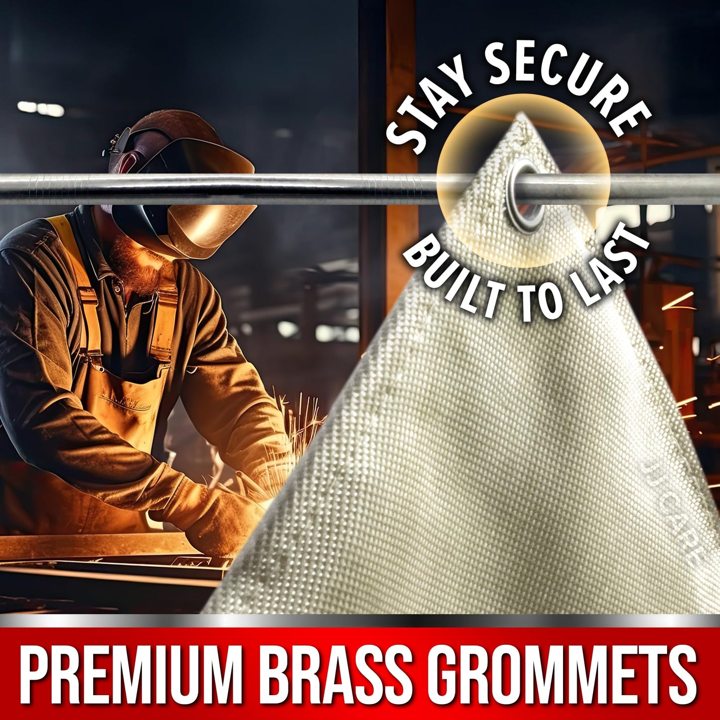 2 Pack Welding Blanket - 4ft x 6ft, 850GSM Fiberglass Welding Blanket for Smokers with Brass Grommets, Heavy Duty Fireproof Welders Mat for Industrial, Smoker, Grill and Camping
