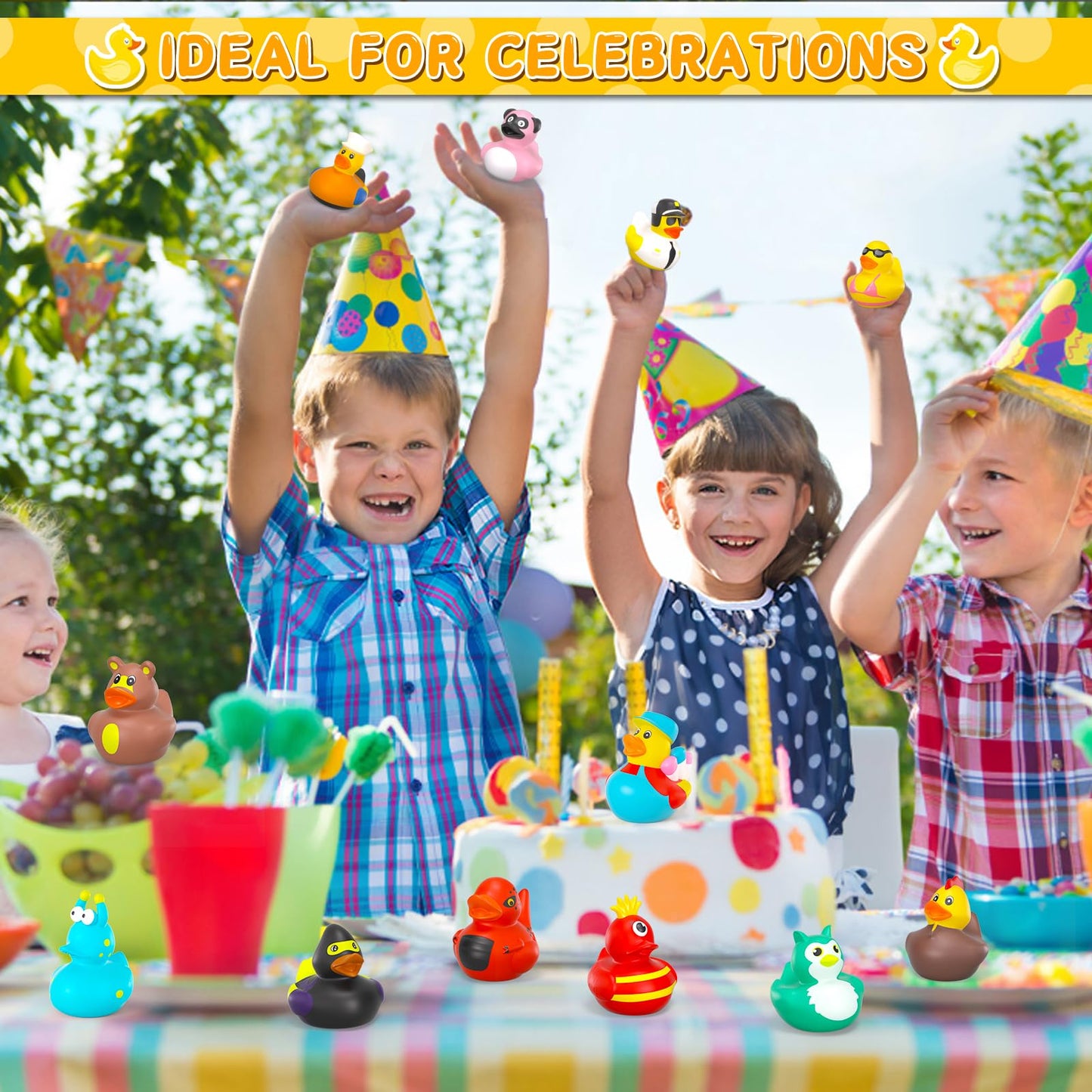 100 Pcs Rubber Ducks in Bulk, Assortment Jeep Ducks for Jeeps Ducking,Toddler Baby Bath Toys Summer Party Favors Beach Pool Activity Duckies Bulk