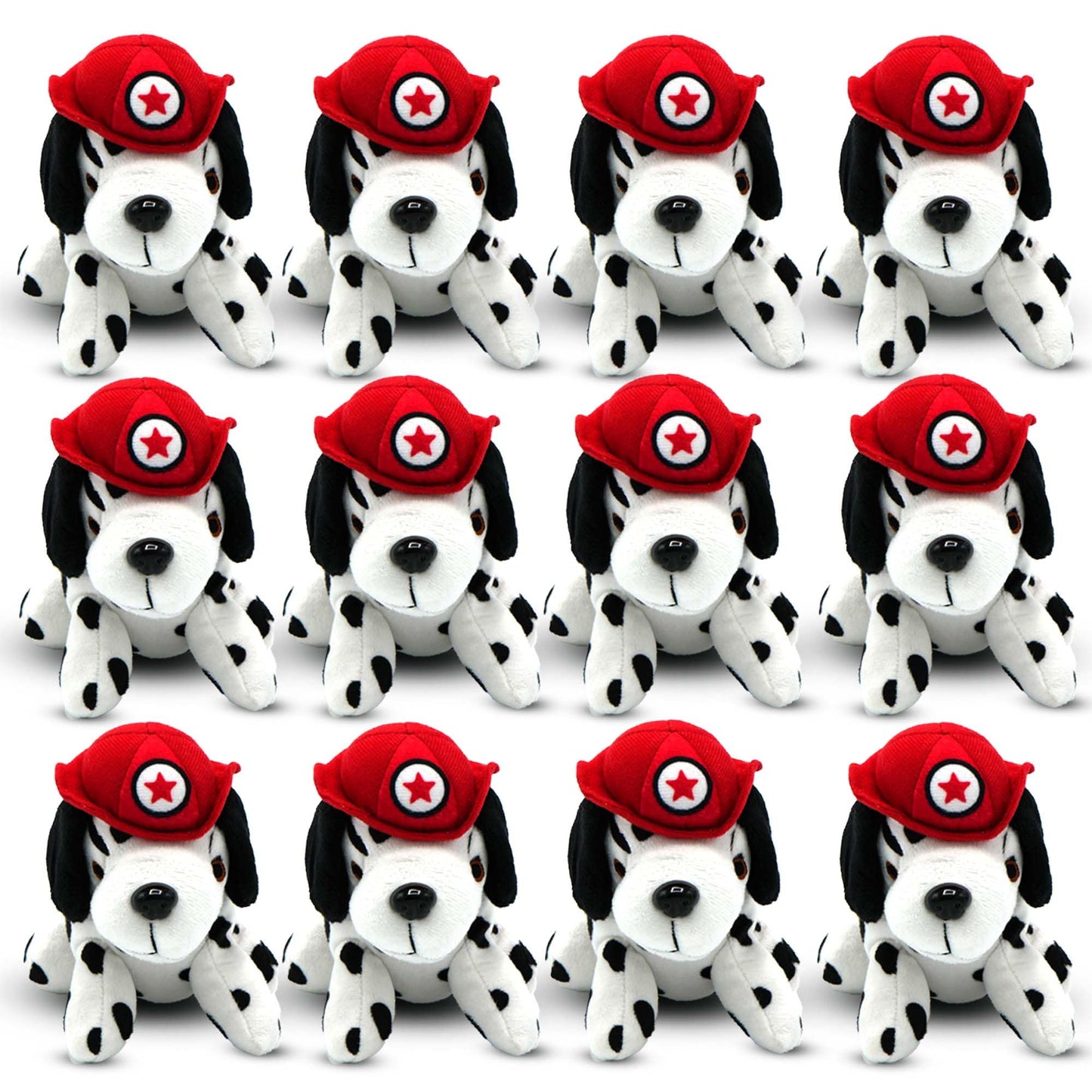 4E's Novelty Dalmatians Stuffed Animals, Soft Plush Dalmation Dogs (12 Pack) Puppy Plush Toys for Kids, Great Party Favors for Birthday Party Supplies
