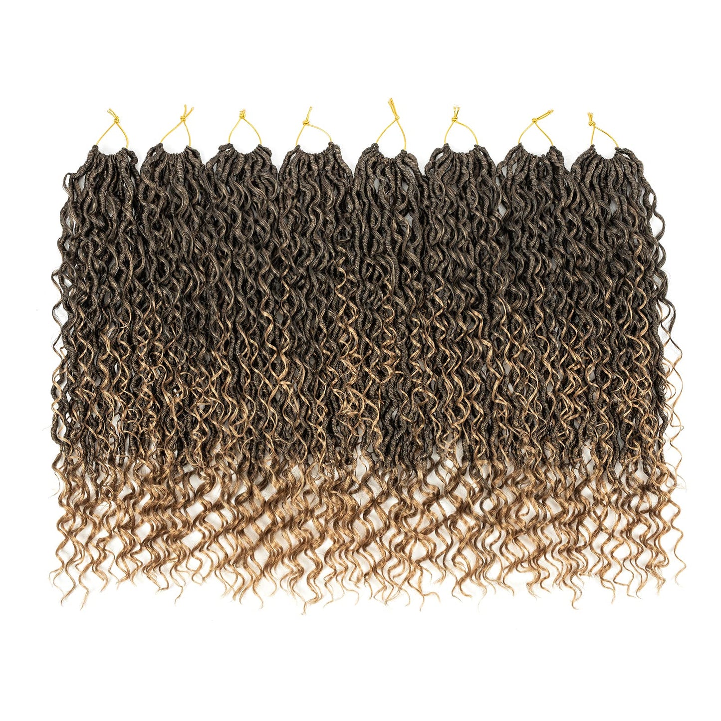 Aipin Long New Goddess Locs Crochet Hair 22 Inch Boho River Locs Hippie Locs Wavy Crochet With Curly Hair In Middle And Ends Braids Hair Extensions (8Packs,22 inch, T27)