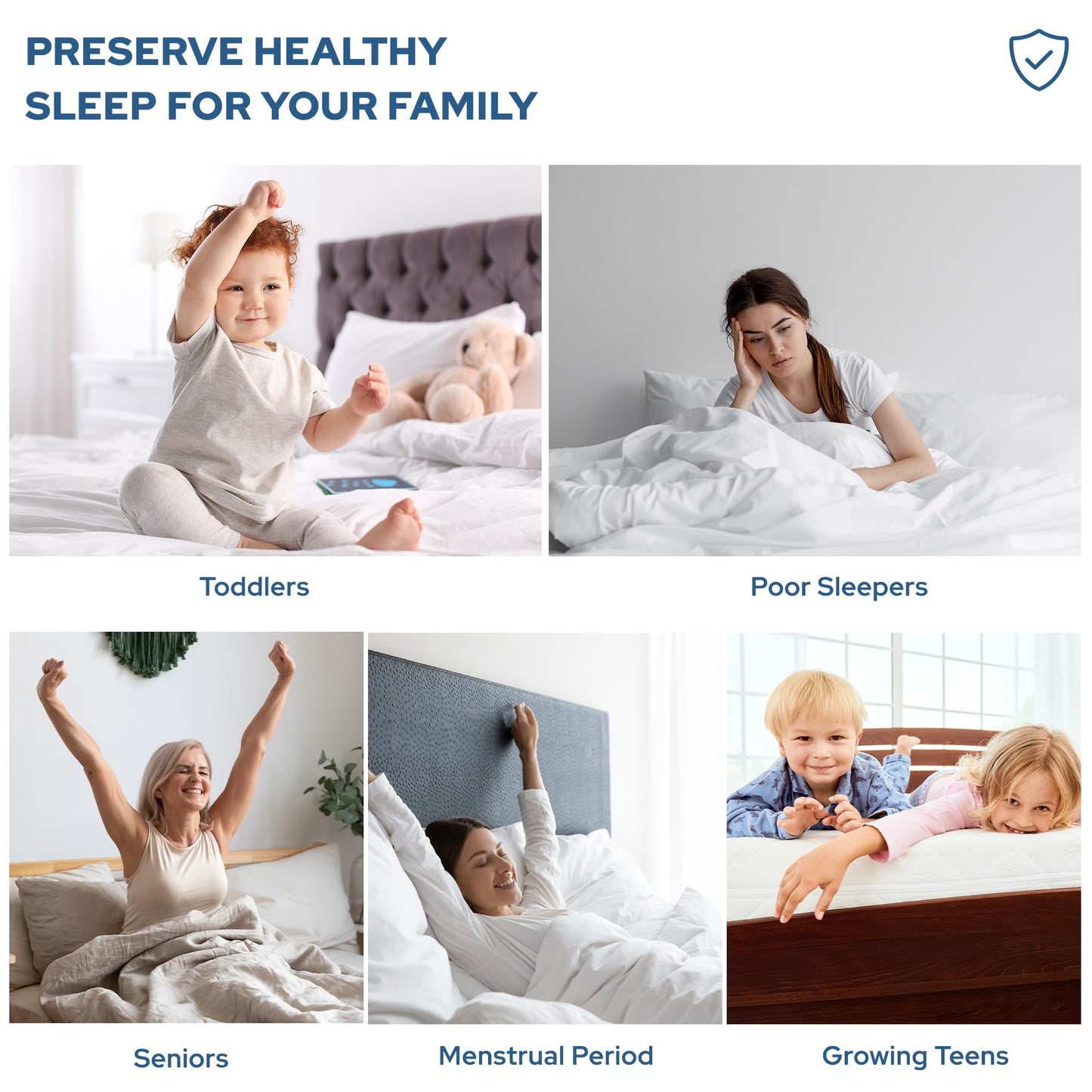 BEDLORE Waterproof Mattress Protector, Noiseless Queen Size Mattress Pad with Deep Pocket Fitted Up to 6-18 inches, Soft Breathable Dirt-Proof Bed Mattress Cover Washable Bedroom, Hotel (Black)
