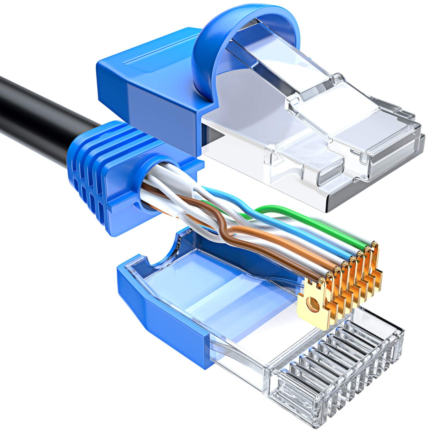 Maximm Cat6 Outdoor Cable 250 feet - Black - Solid Copper 550Mhz, Waterproof Ethernet Cable Suitable for Direct Burial Installations.