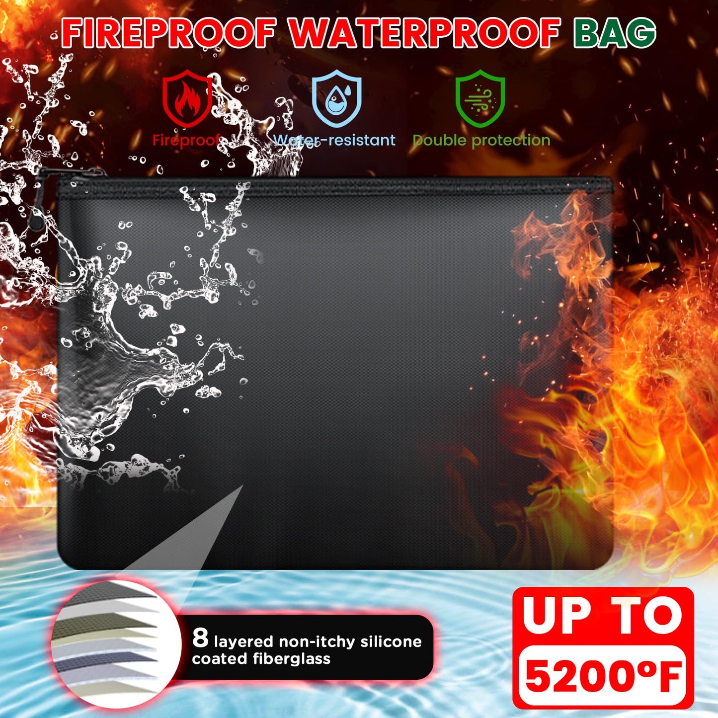 2.5 Cuft Fireproof Safe for Home, Safe Box Fireproof Waterproof with Digital Keypad and Manual Key, Removable Shelf, Fireproof Bag, Personal Security Fire Proof Safes for documents Money Valuables