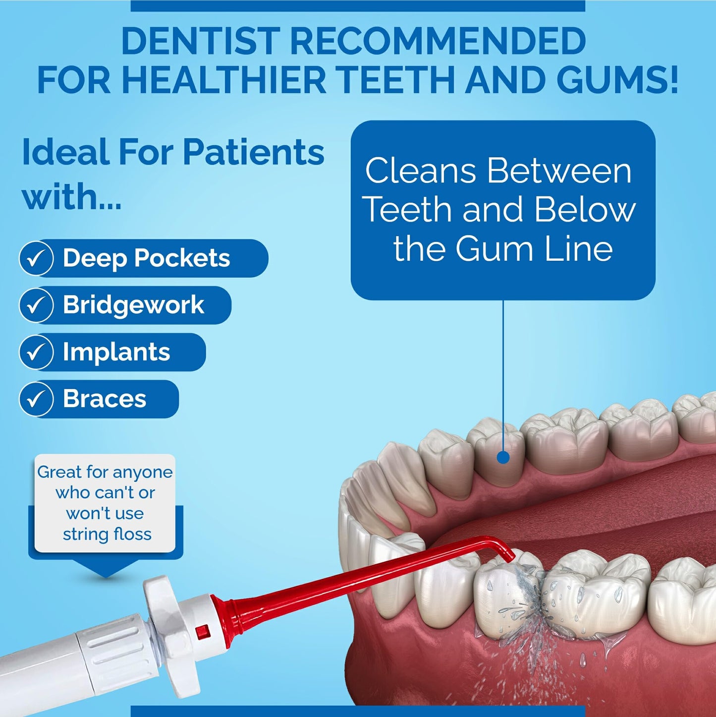 Oral Irrigator Shower Floss Dental Care System | Advanced Shower Water Flosser for Healthy Gums and Teeth | Shower Flosser | Dental Water Flosser for Superior Dental Hygiene at Home | Made in U.S.A.