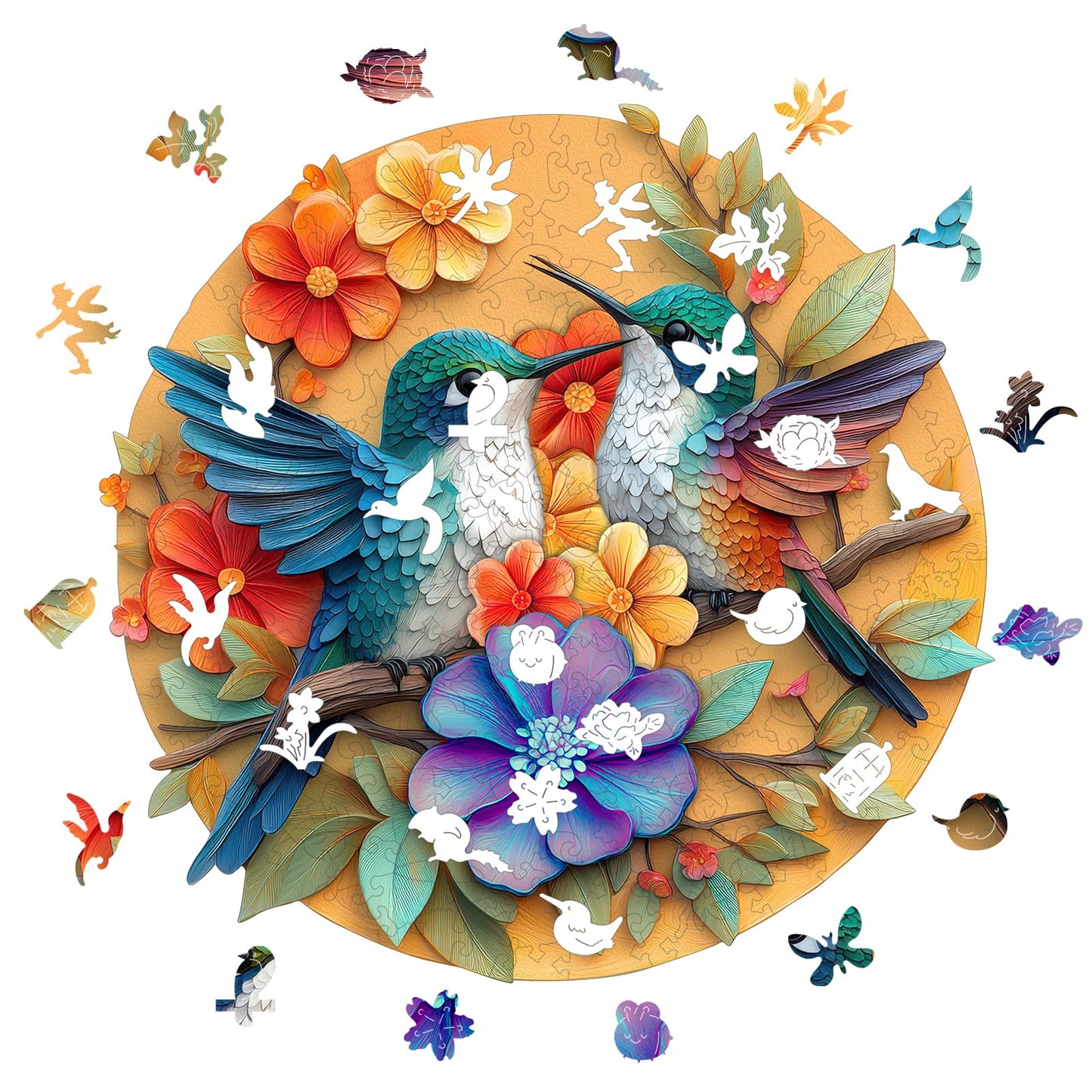 Pikoqunc Wooden Puzzles for Adults Playing Hummingbirds Puzzles 500pcs