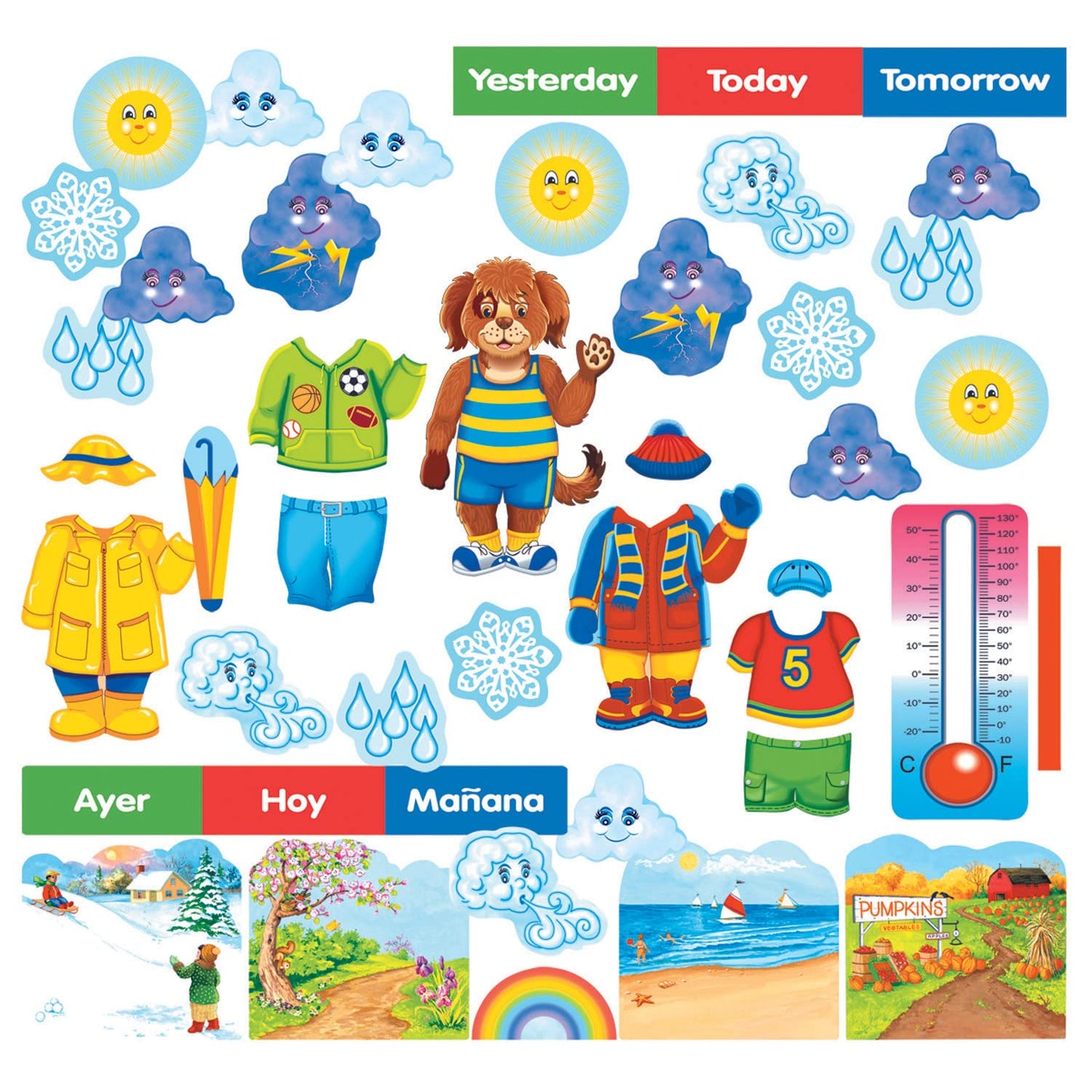 Little Folks Visuals LFV22320 Wally The Weather Dog Flannel Boards